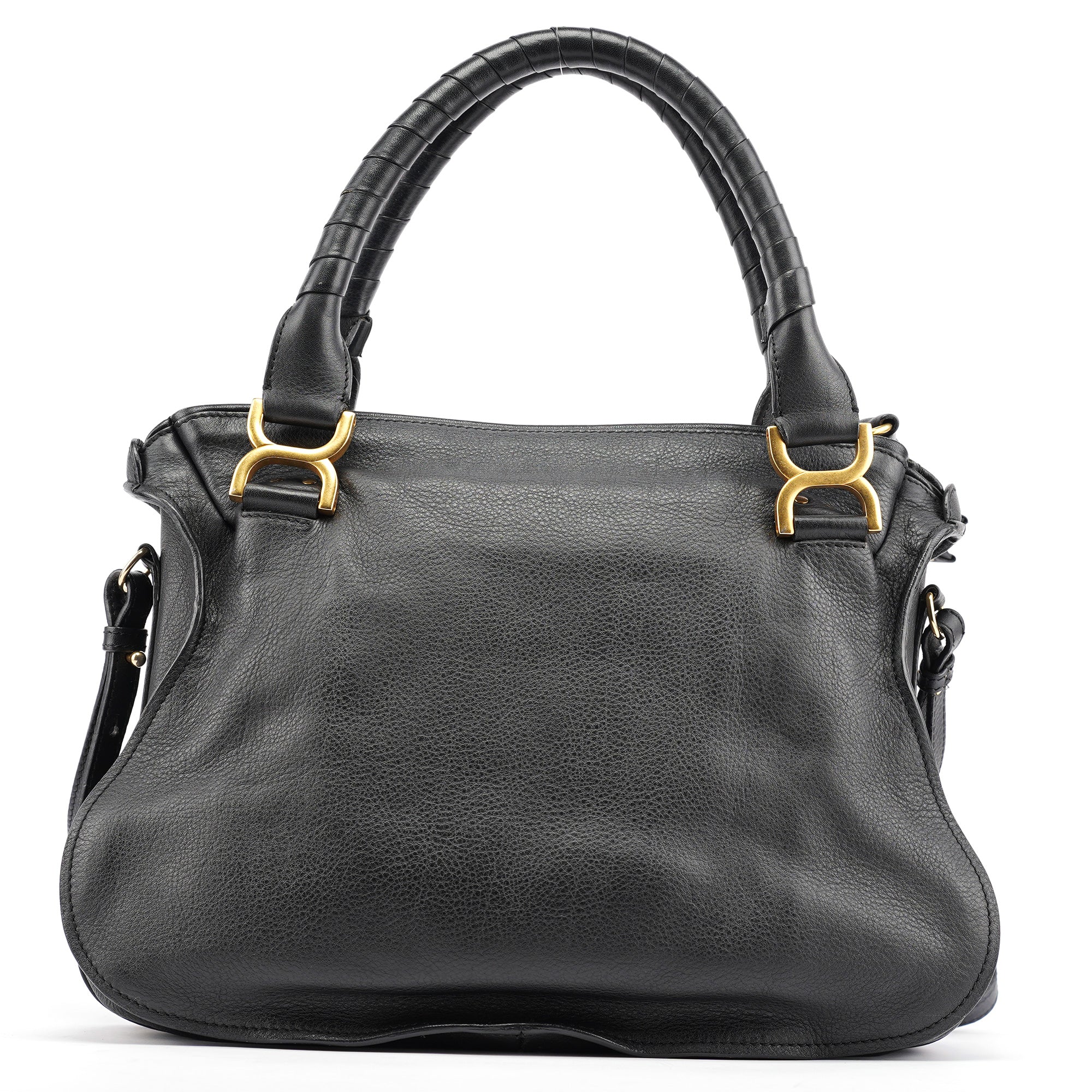 Black Leather Marcie 2-Way Bag