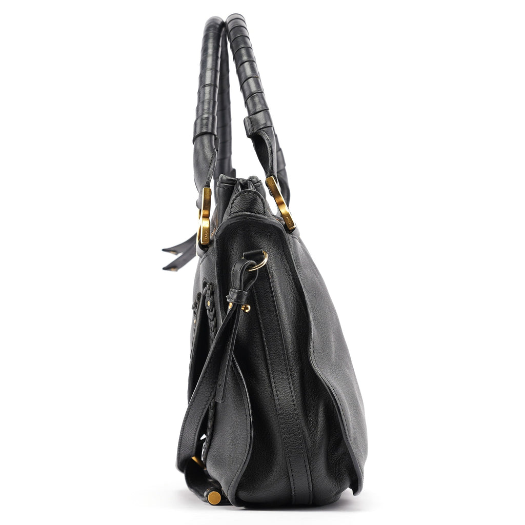 Black Leather Marcie 2-Way Bag