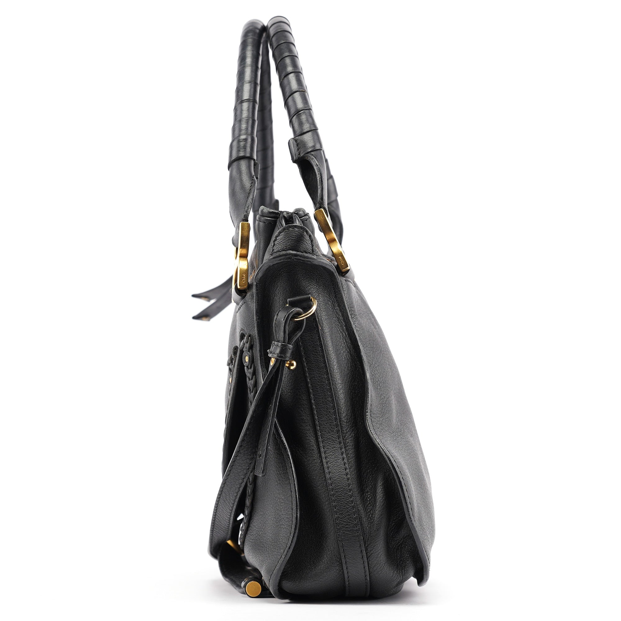 Black Leather Marcie 2-Way Bag