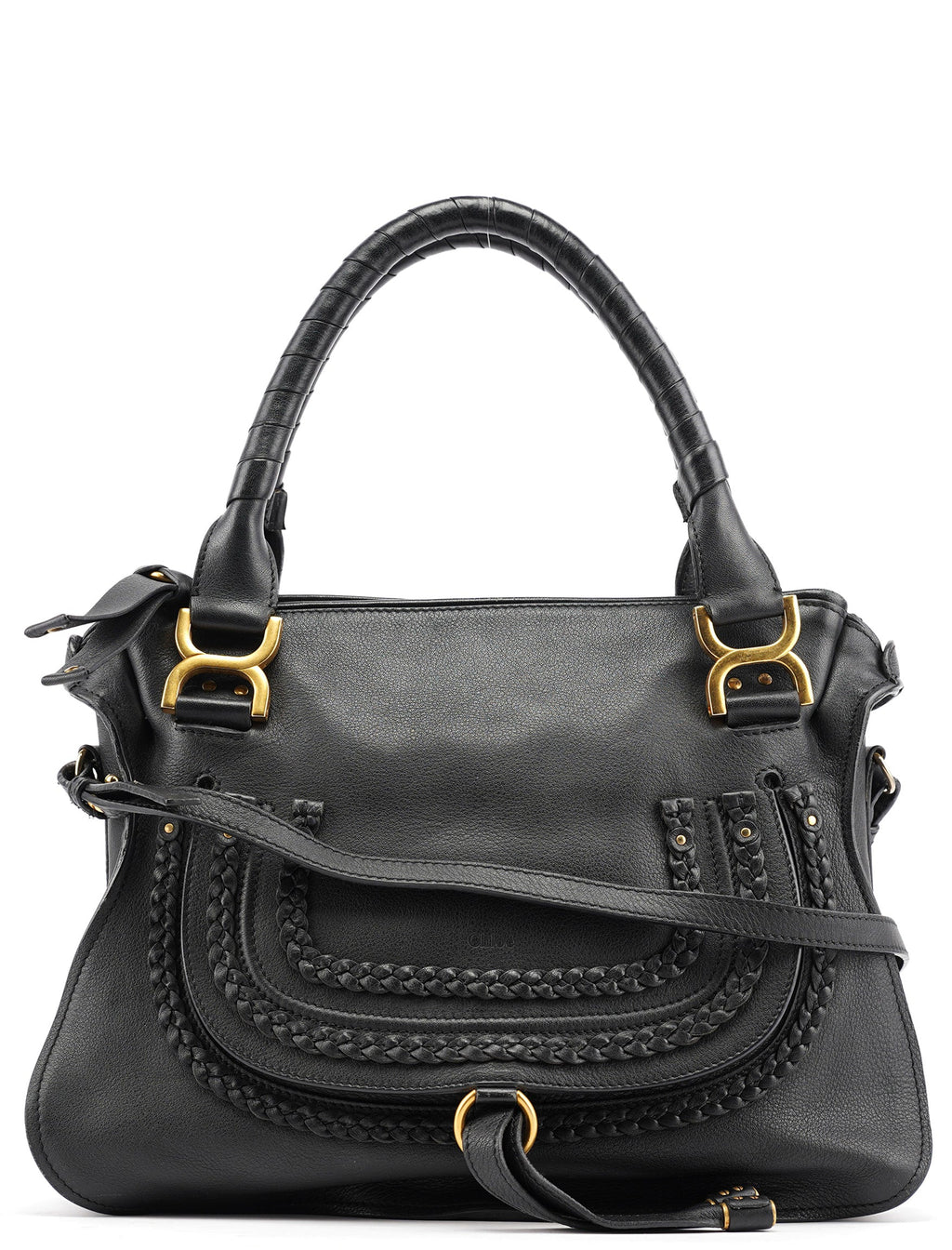 Black Leather Marcie 2-Way Bag