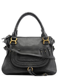Black Leather Marcie 2-Way Bag
