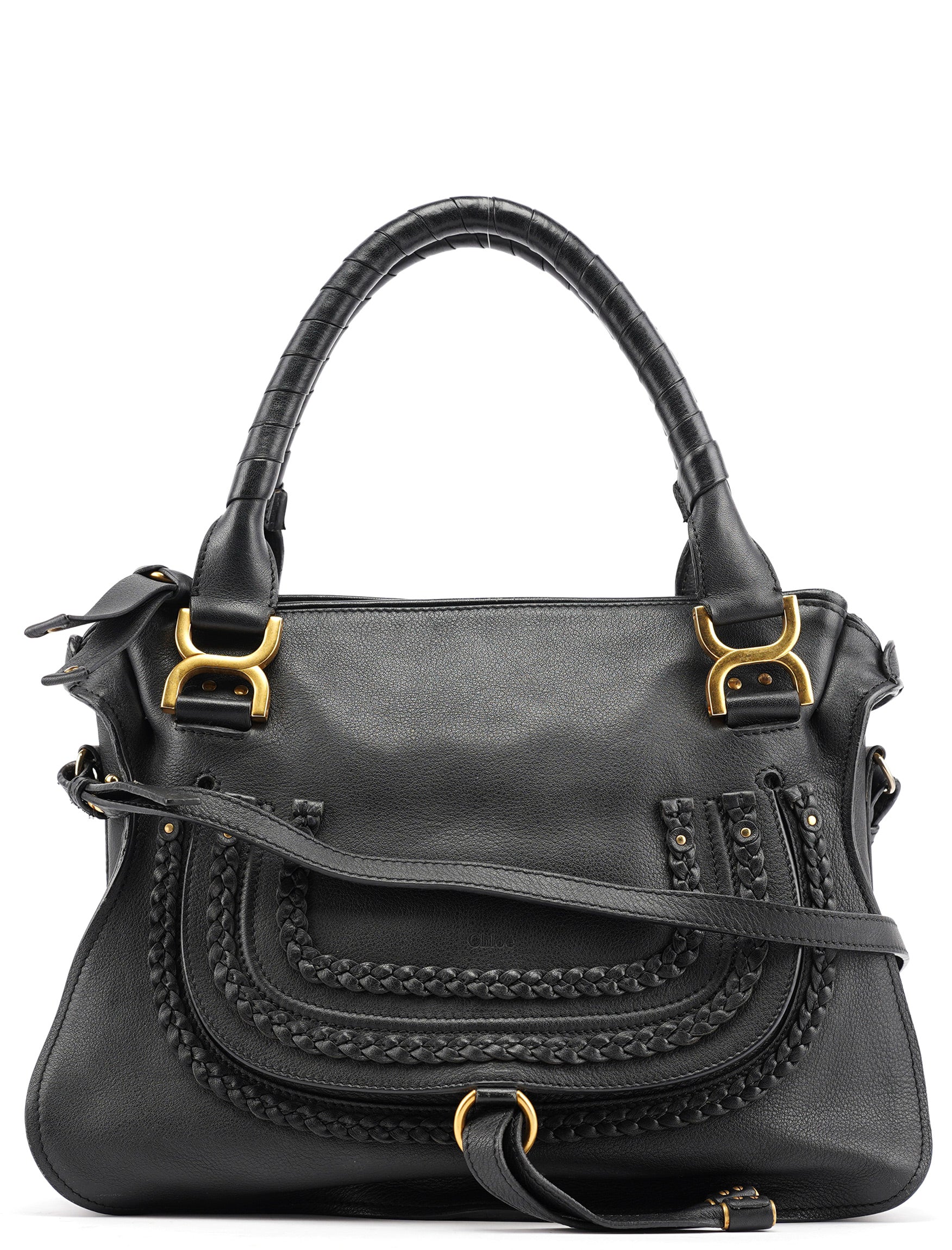 Black Leather Marcie 2-Way Bag