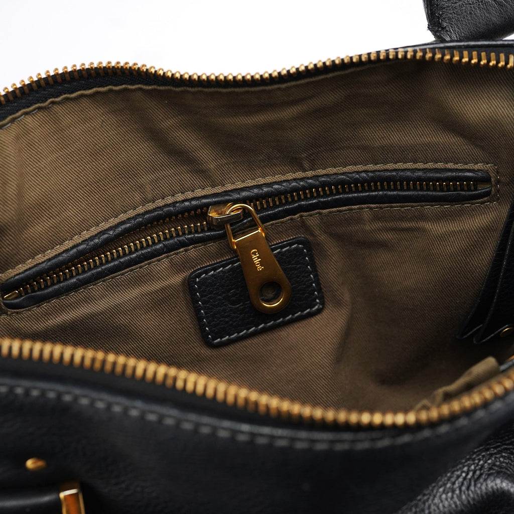 Black Leather Marcie 2-Way Bag