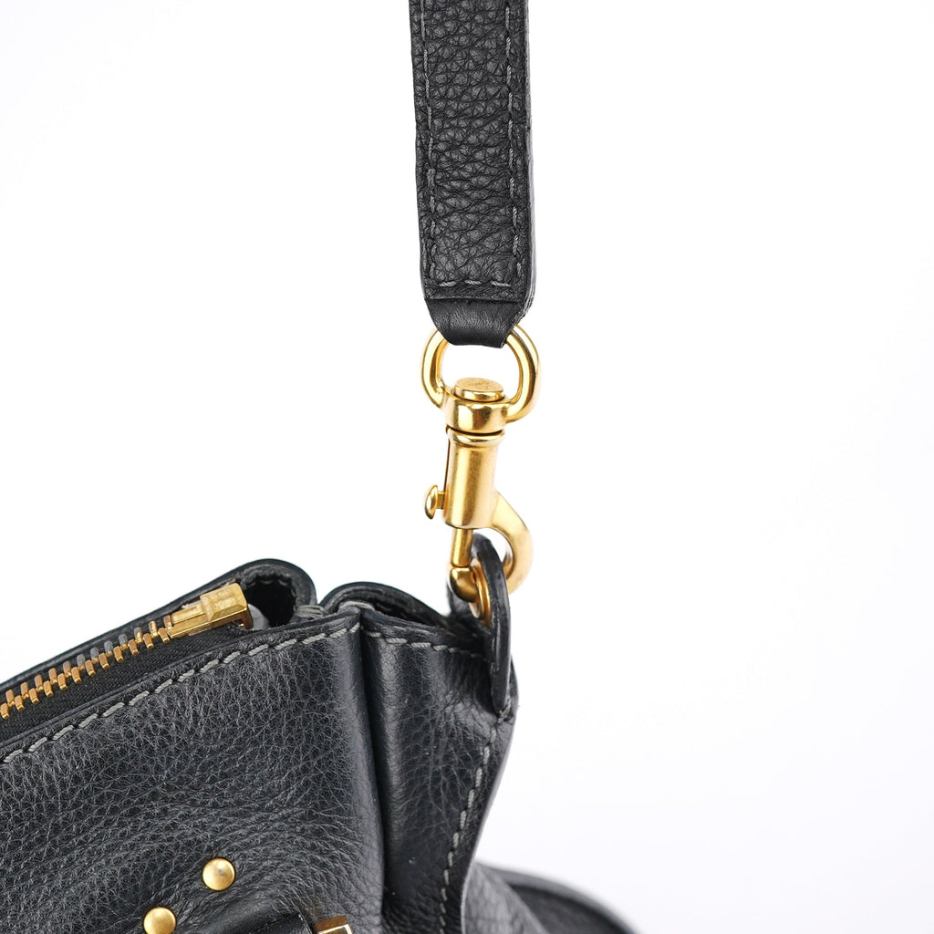 Black Leather Marcie 2-Way Bag