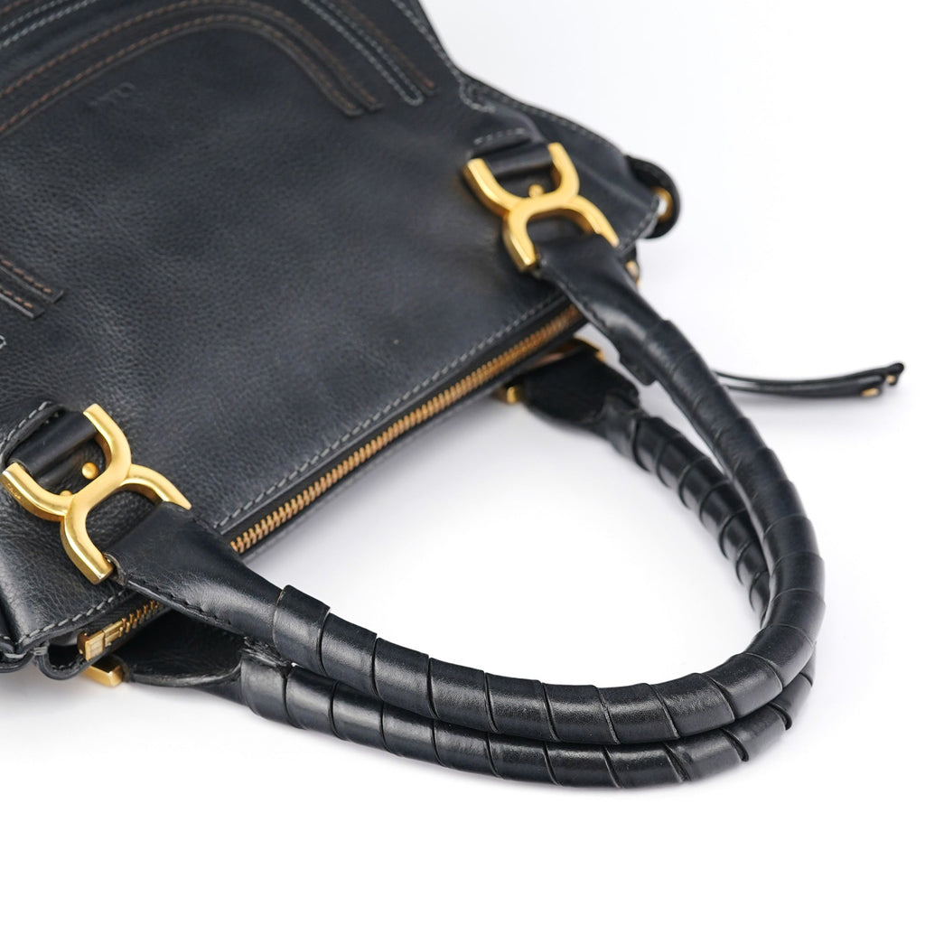 Black Leather Marcie 2-Way Bag