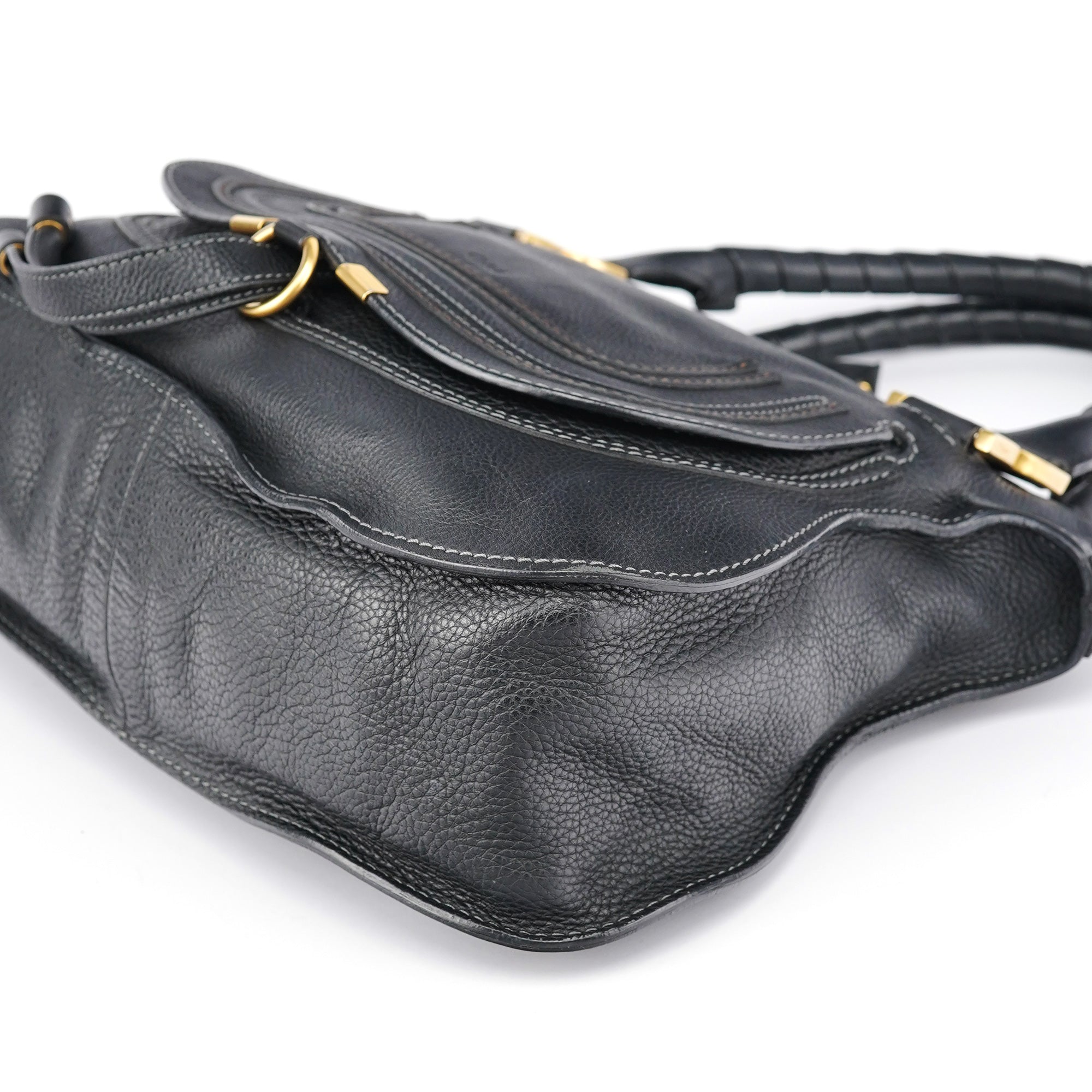 Black Leather Marcie 2-Way Bag