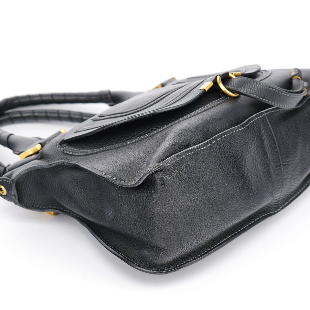 Black Leather Marcie 2-Way Bag