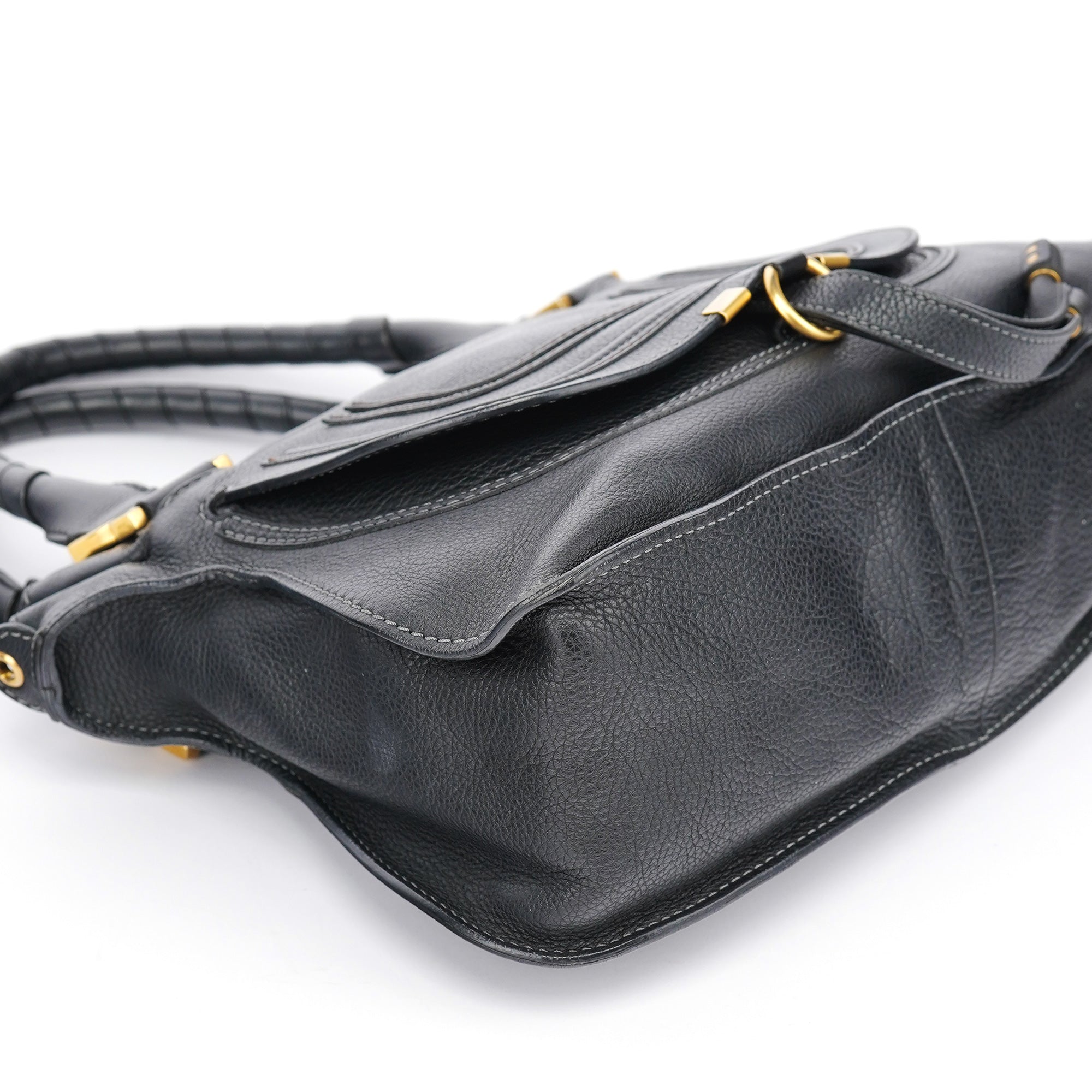 Black Leather Marcie 2-Way Bag