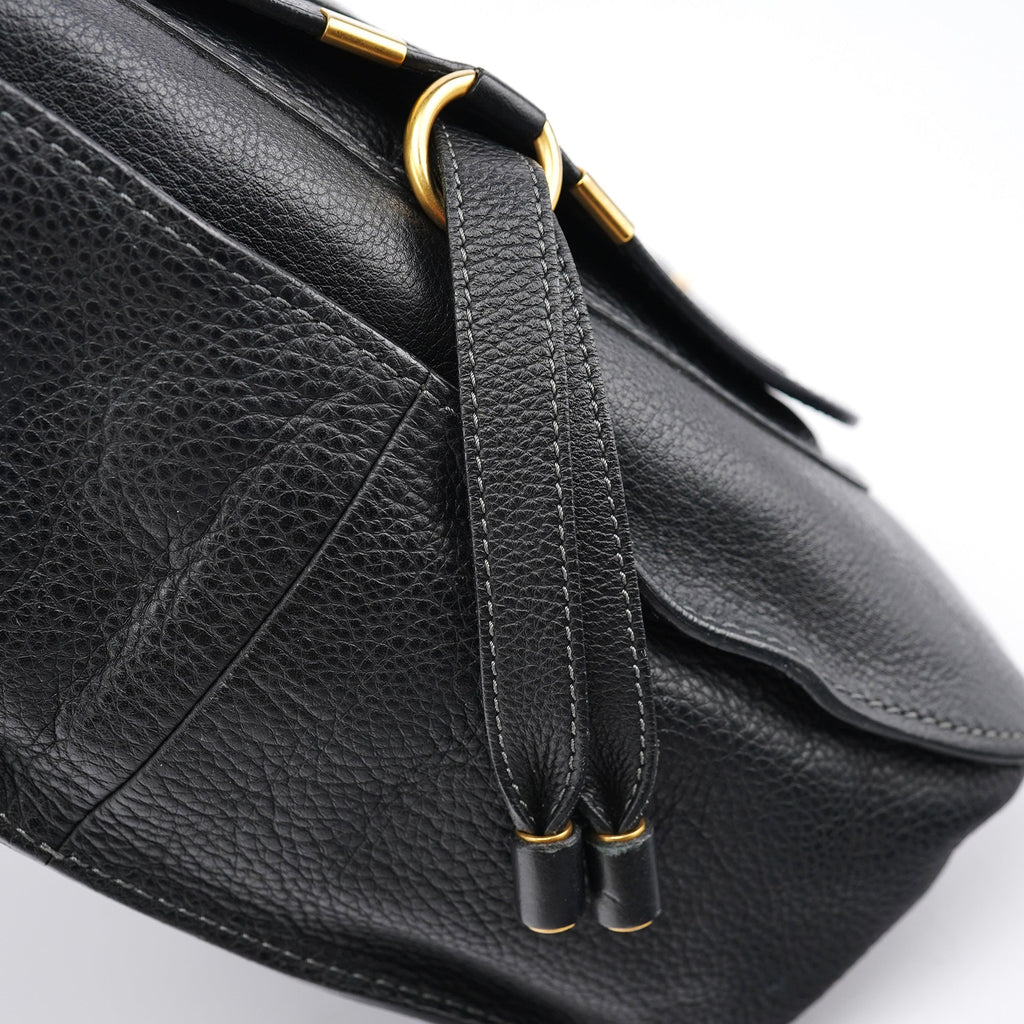 Black Leather Marcie 2-Way Bag