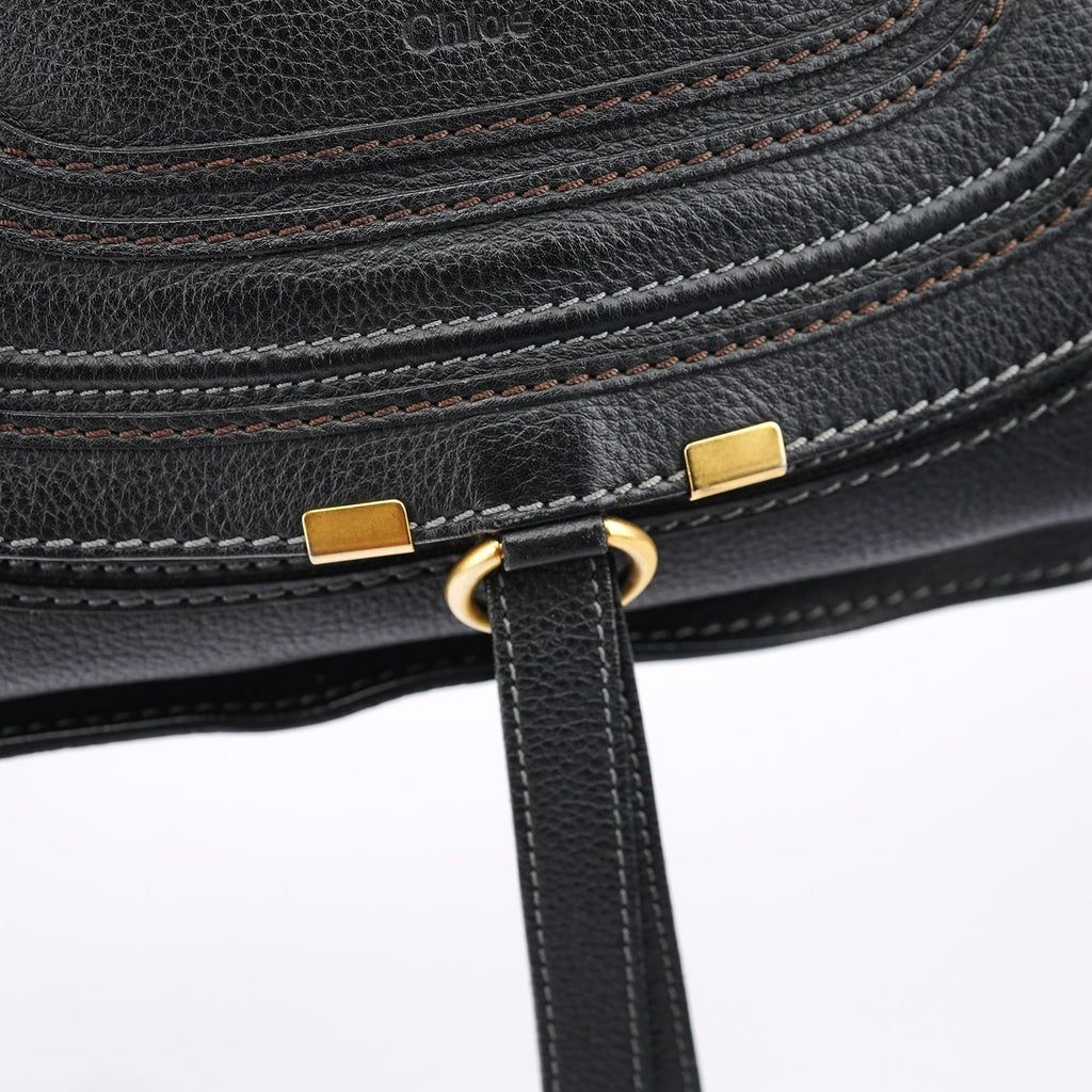 Black Leather Marcie 2-Way Bag