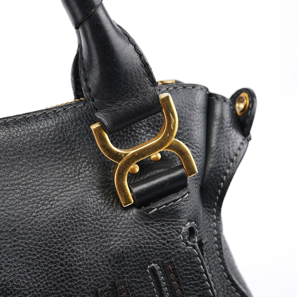 Black Leather Marcie 2-Way Bag
