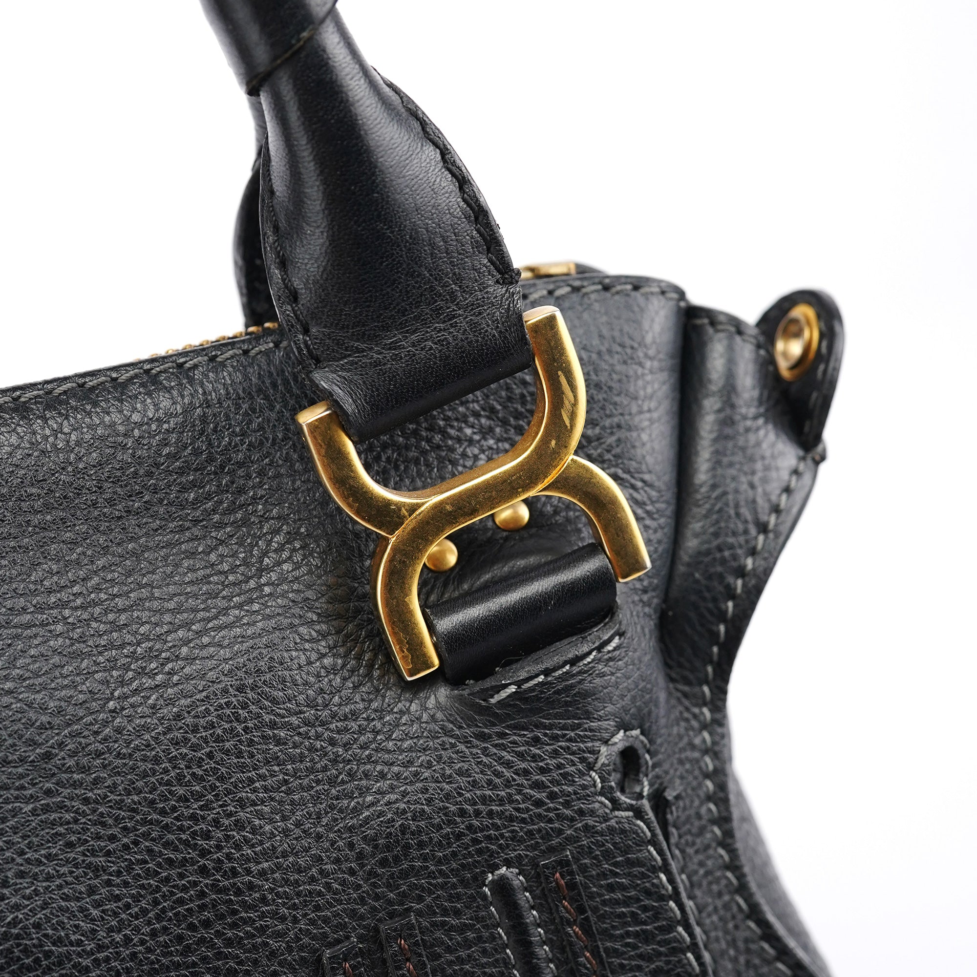 Black Leather Marcie 2-Way Bag