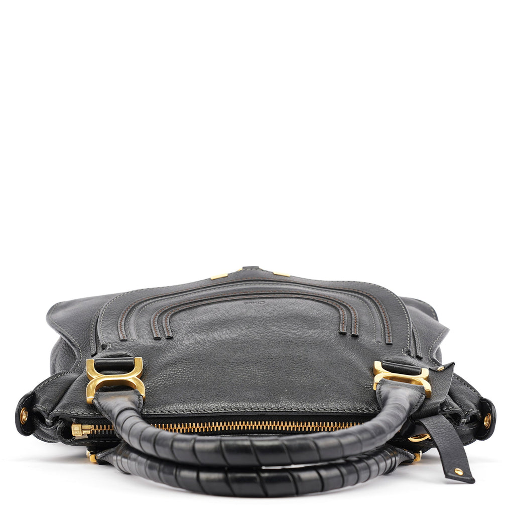 Black Leather Marcie 2-Way Bag