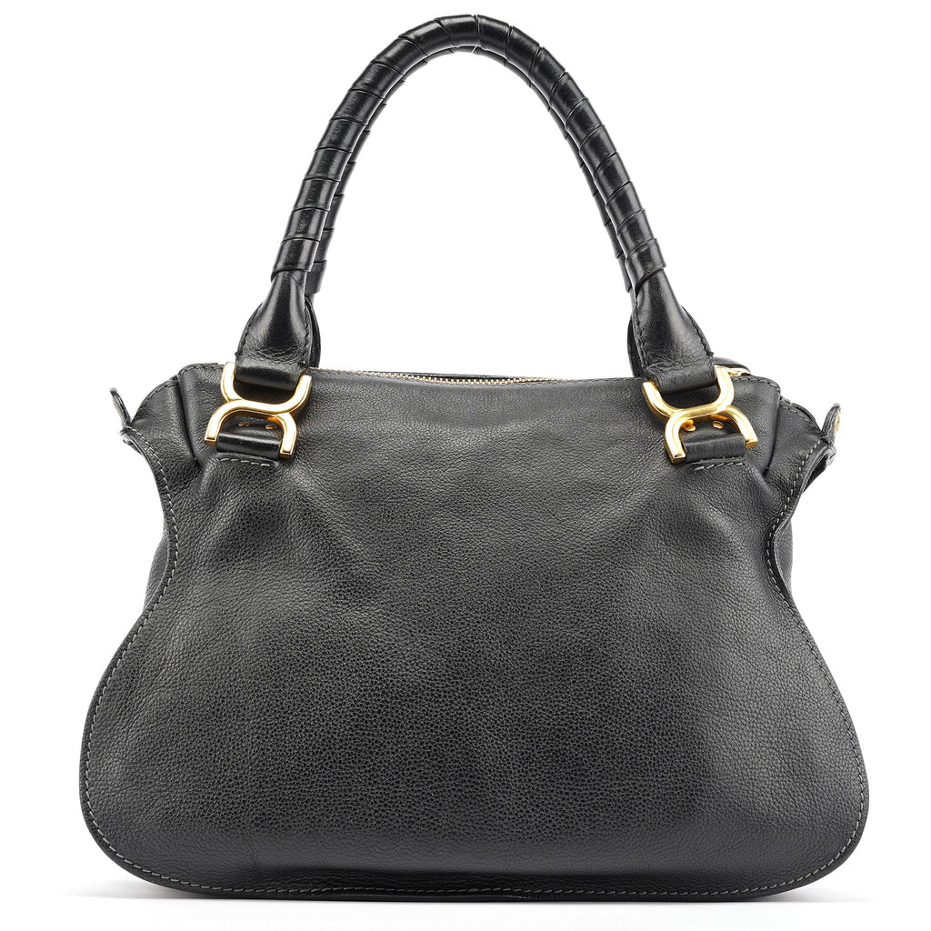 Black Leather Marcie 2-Way Bag