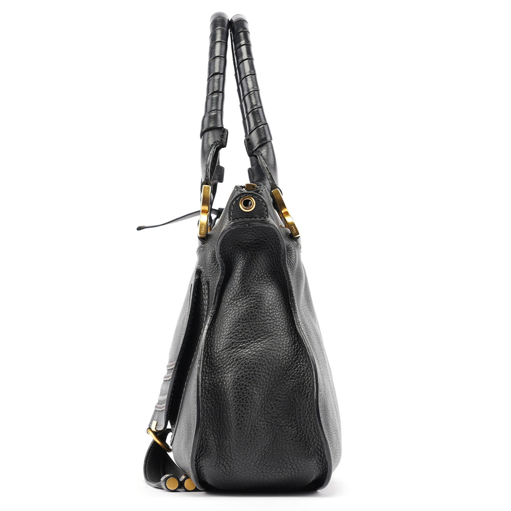 Black Leather Marcie 2-Way Bag