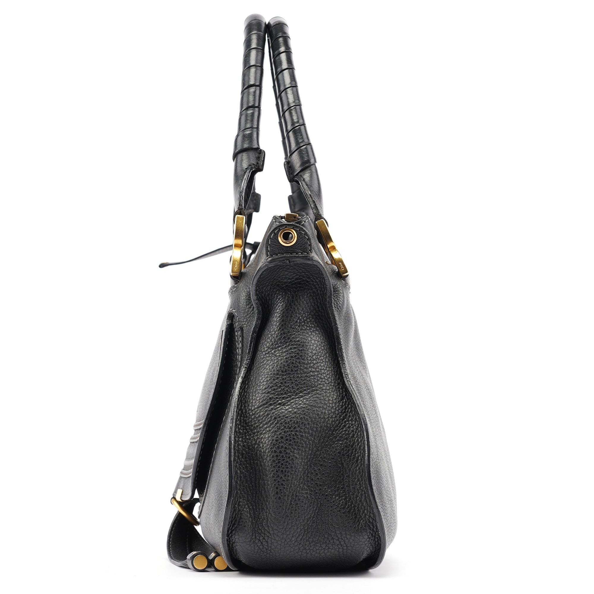 Black Leather Marcie 2-Way Bag