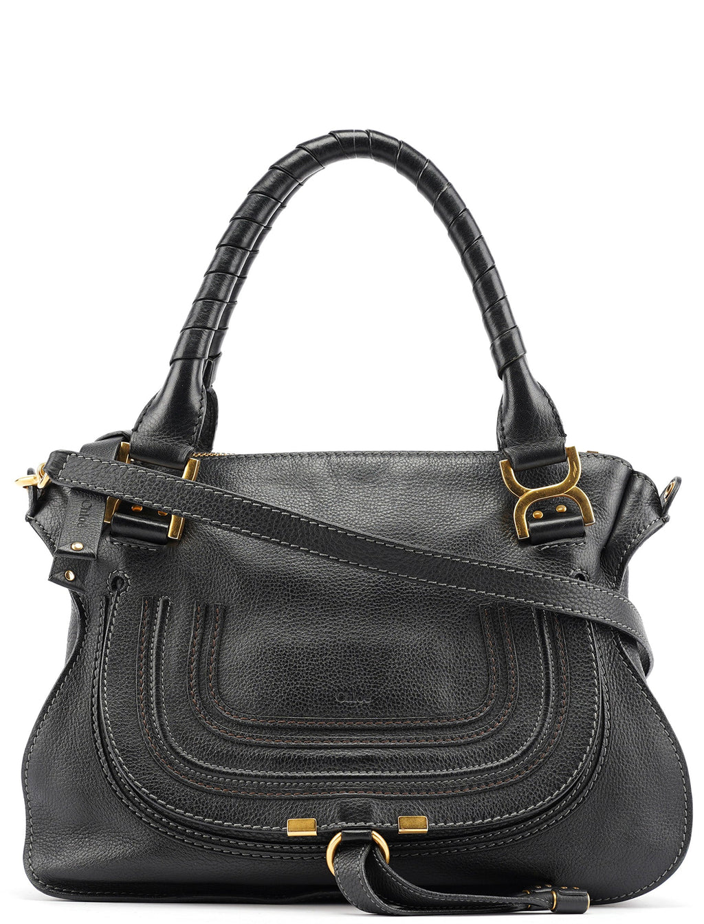 Black Leather Marcie 2-Way Bag