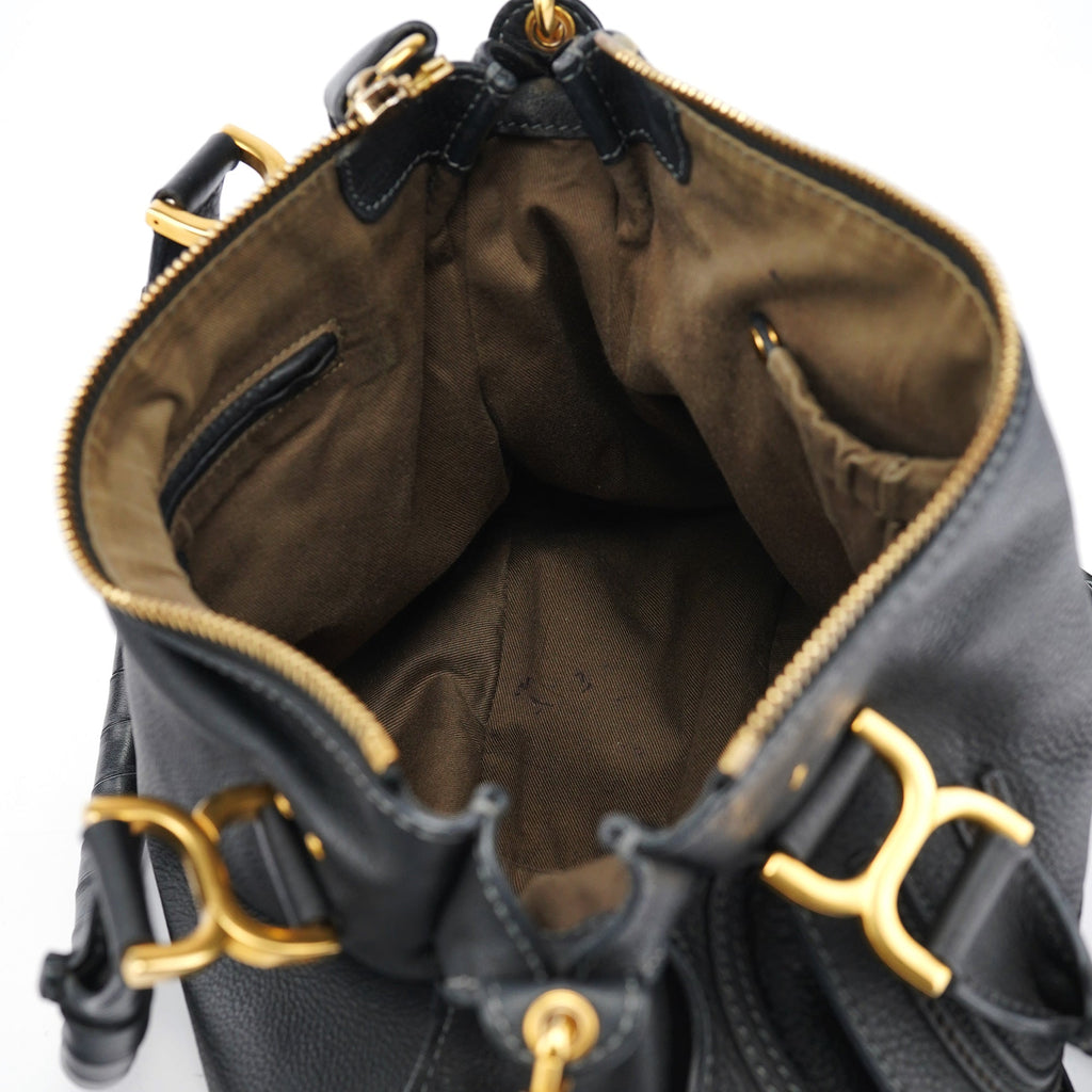 Black Leather Marcie 2-Way Bag