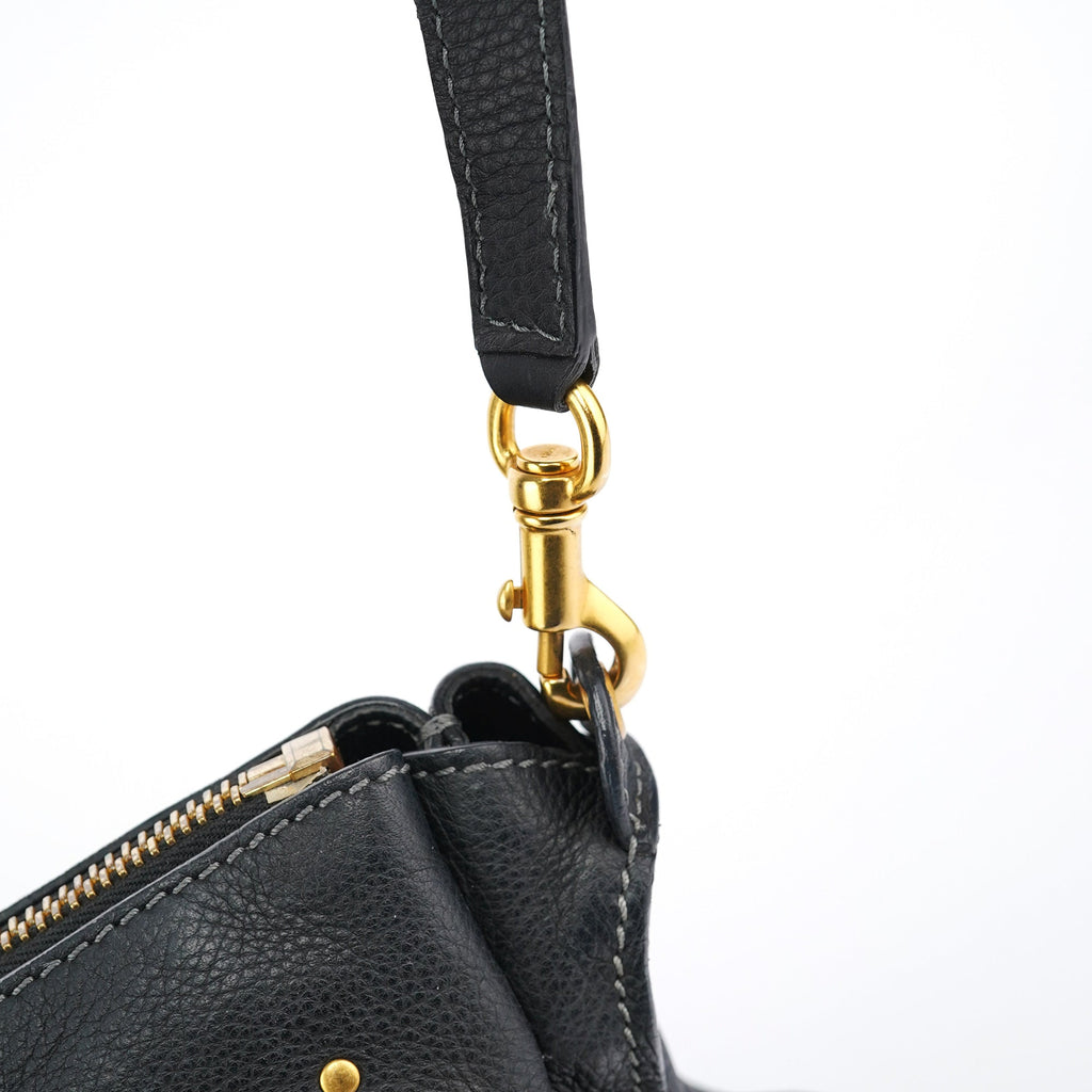 Black Leather Marcie 2-Way Bag