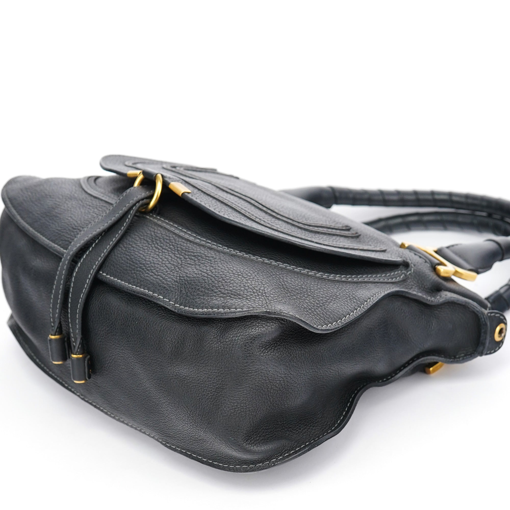 Black Leather Marcie 2-Way Bag