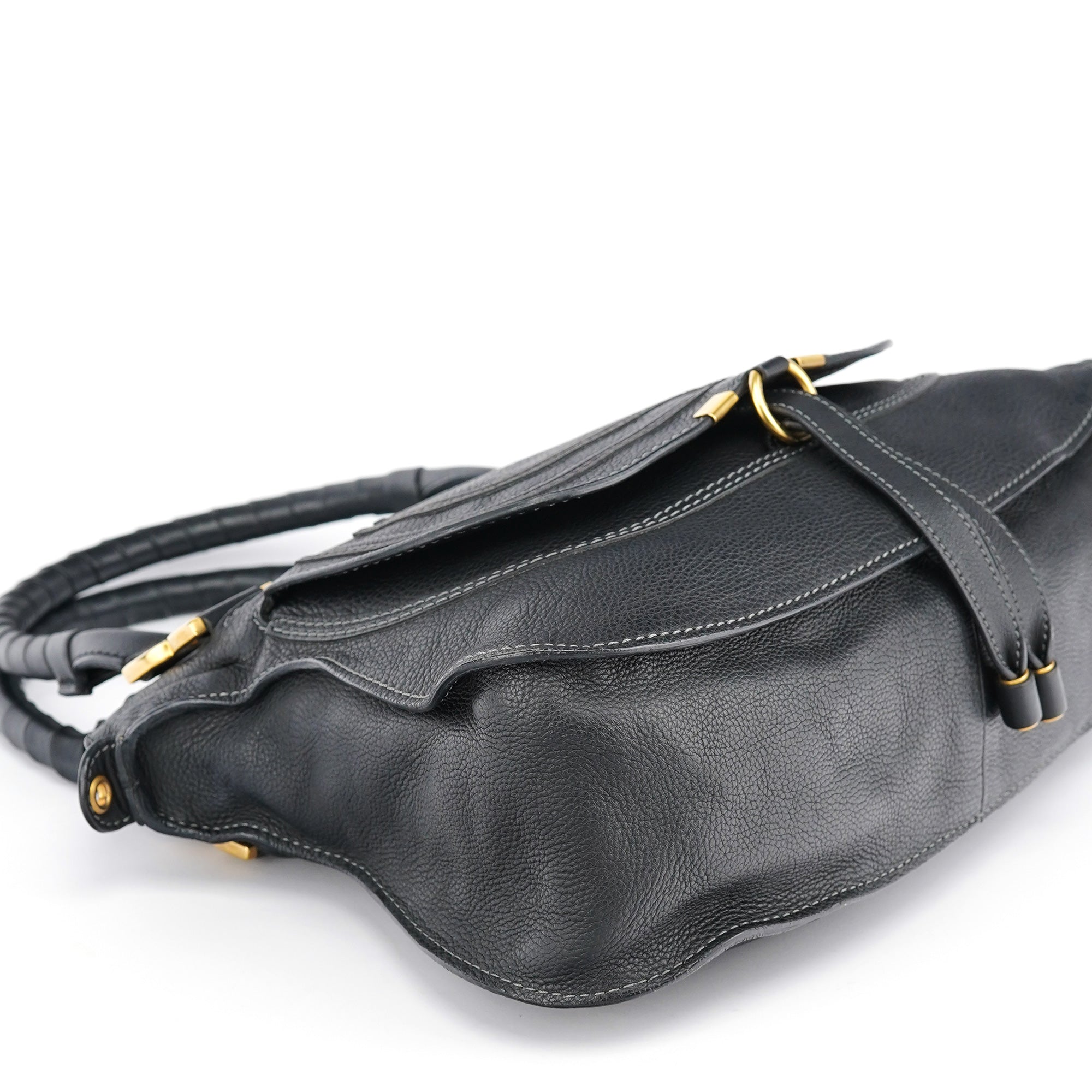 Black Leather Marcie 2-Way Bag