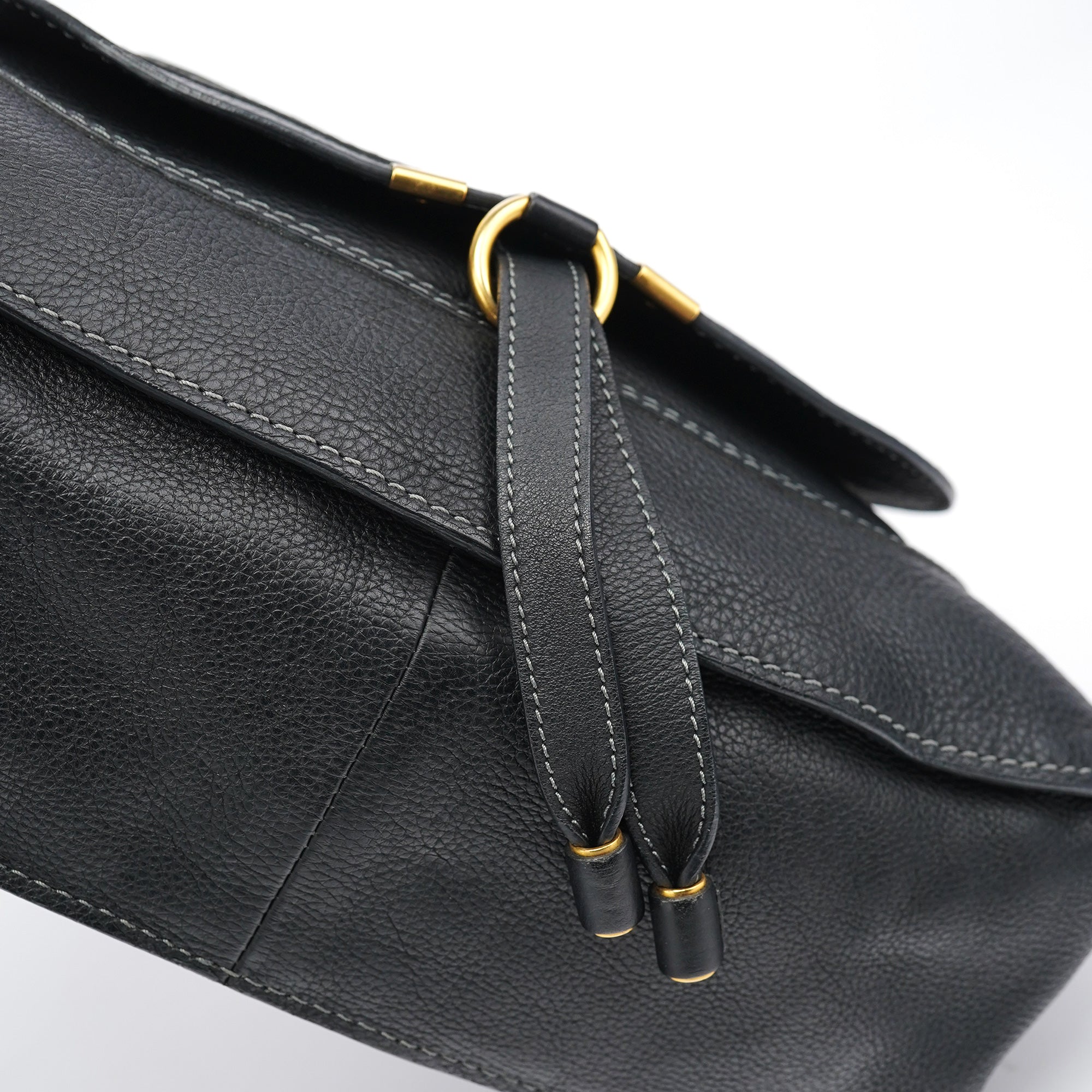 Black Leather Marcie 2-Way Bag