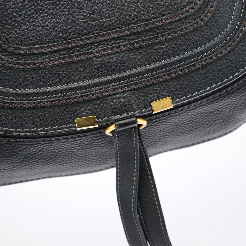 Black Leather Marcie 2-Way Bag