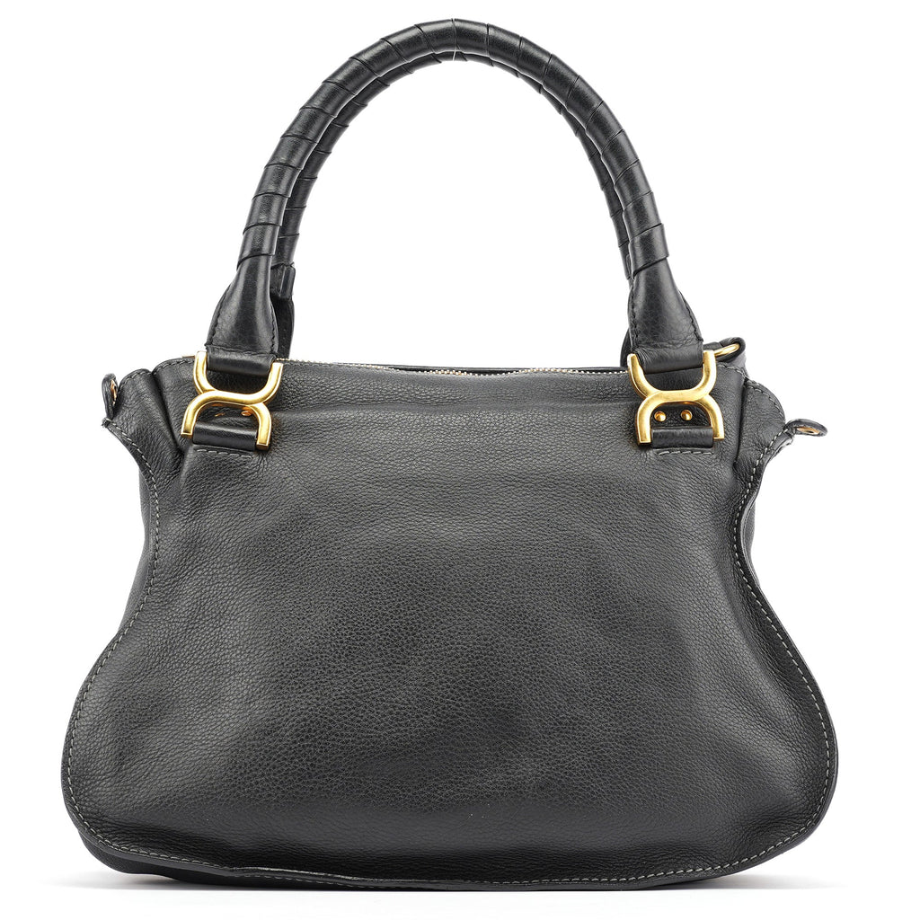 Black Leather Marcie 2-Way Bag