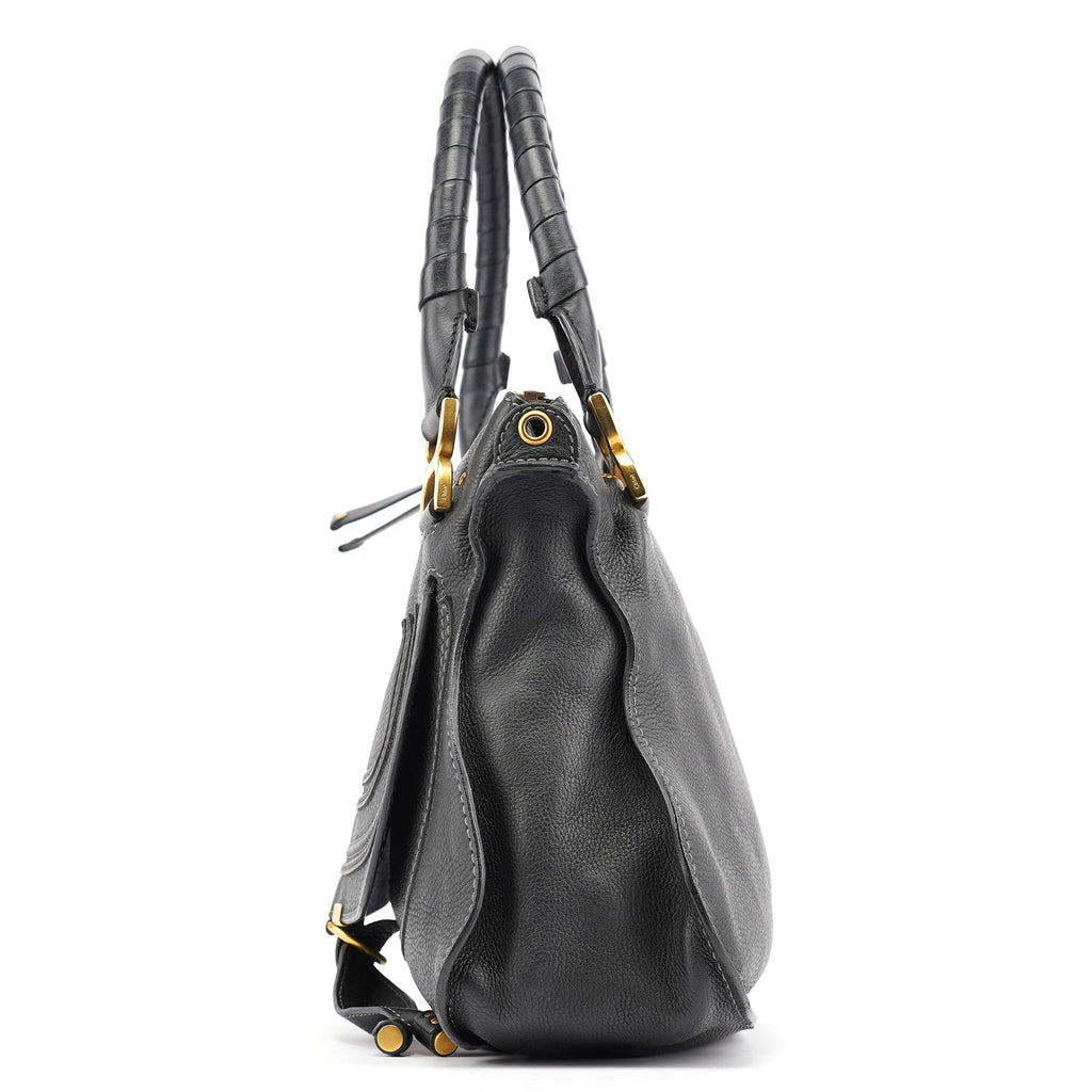 Black Leather Marcie 2-Way Bag
