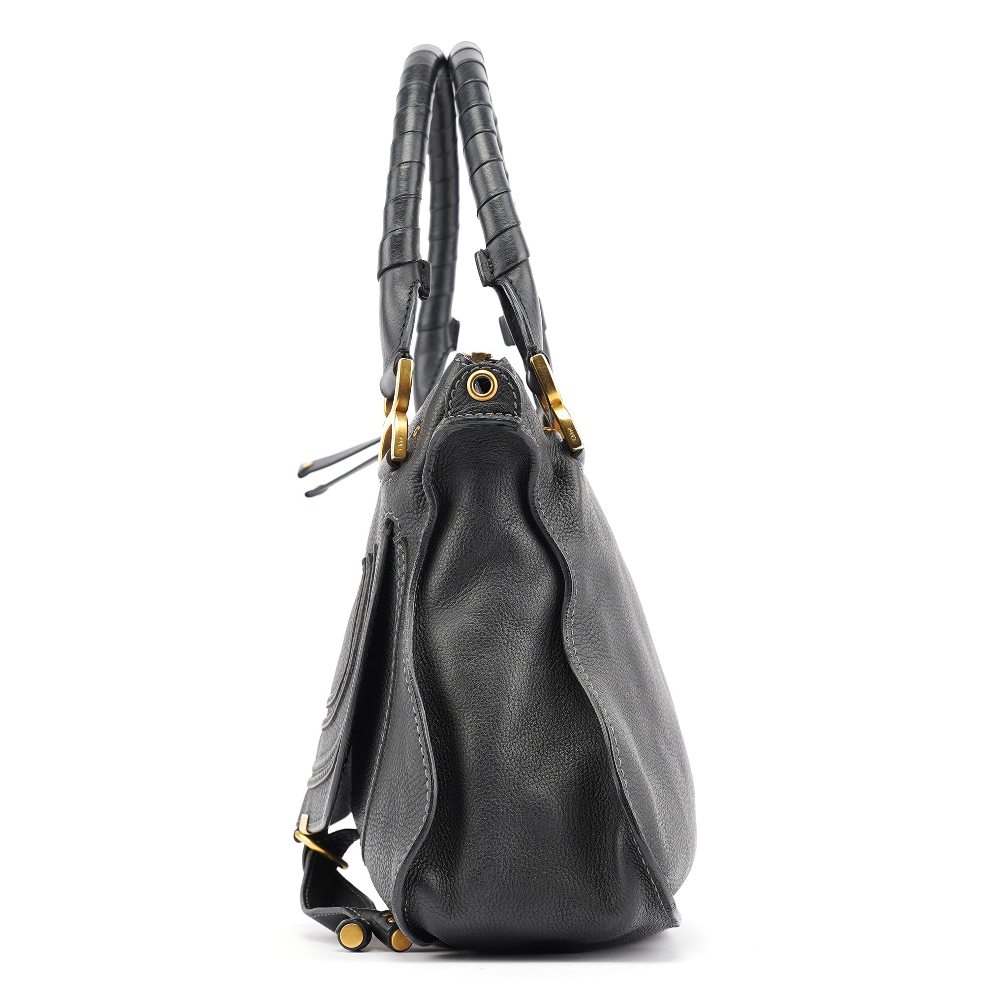 Black Leather Marcie 2-Way Bag