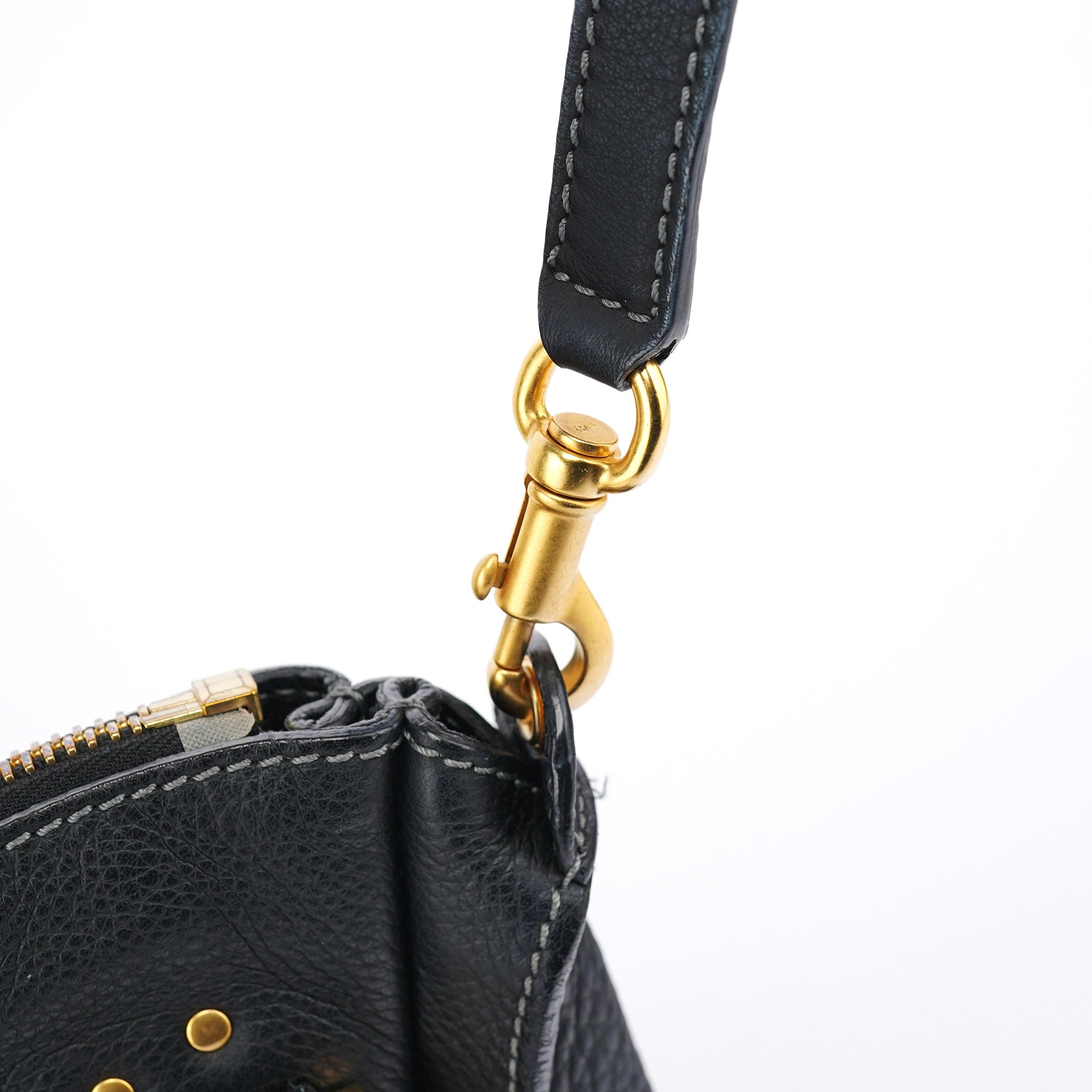 Black Leather Marcie 2-Way Bag