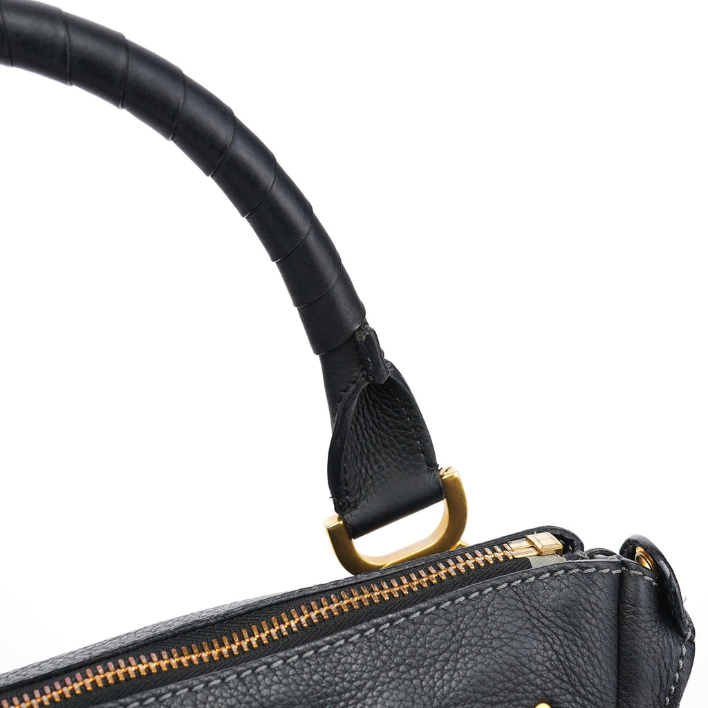 Black Leather Marcie 2-Way Bag