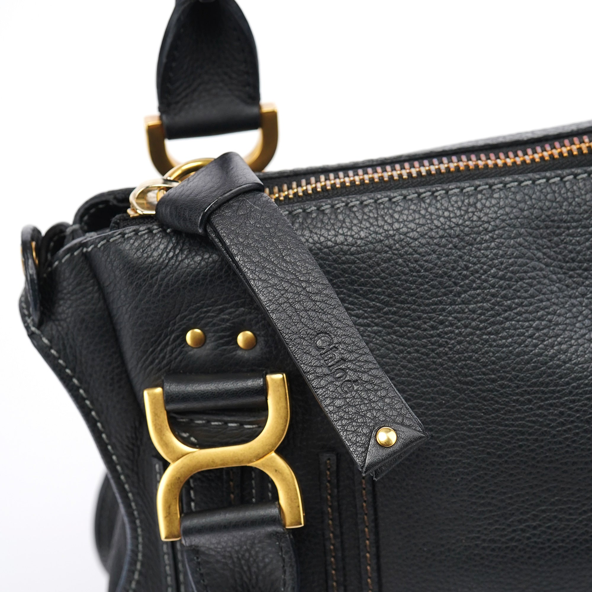 Black Leather Marcie 2-Way Bag