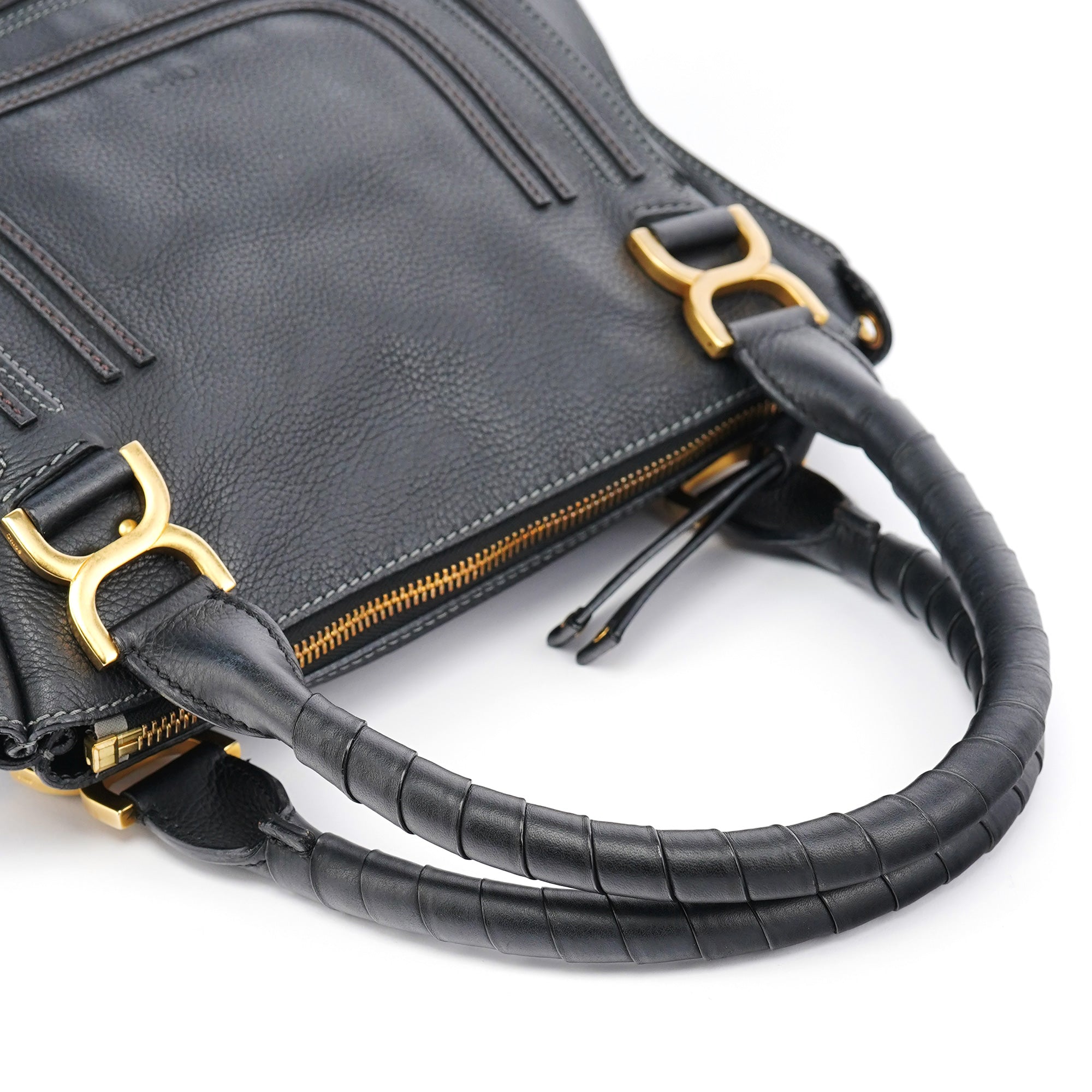 Black Leather Marcie 2-Way Bag