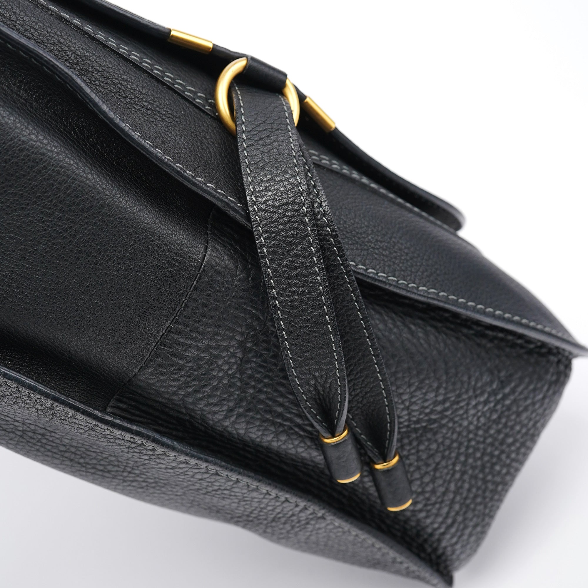 Black Leather Marcie 2-Way Bag
