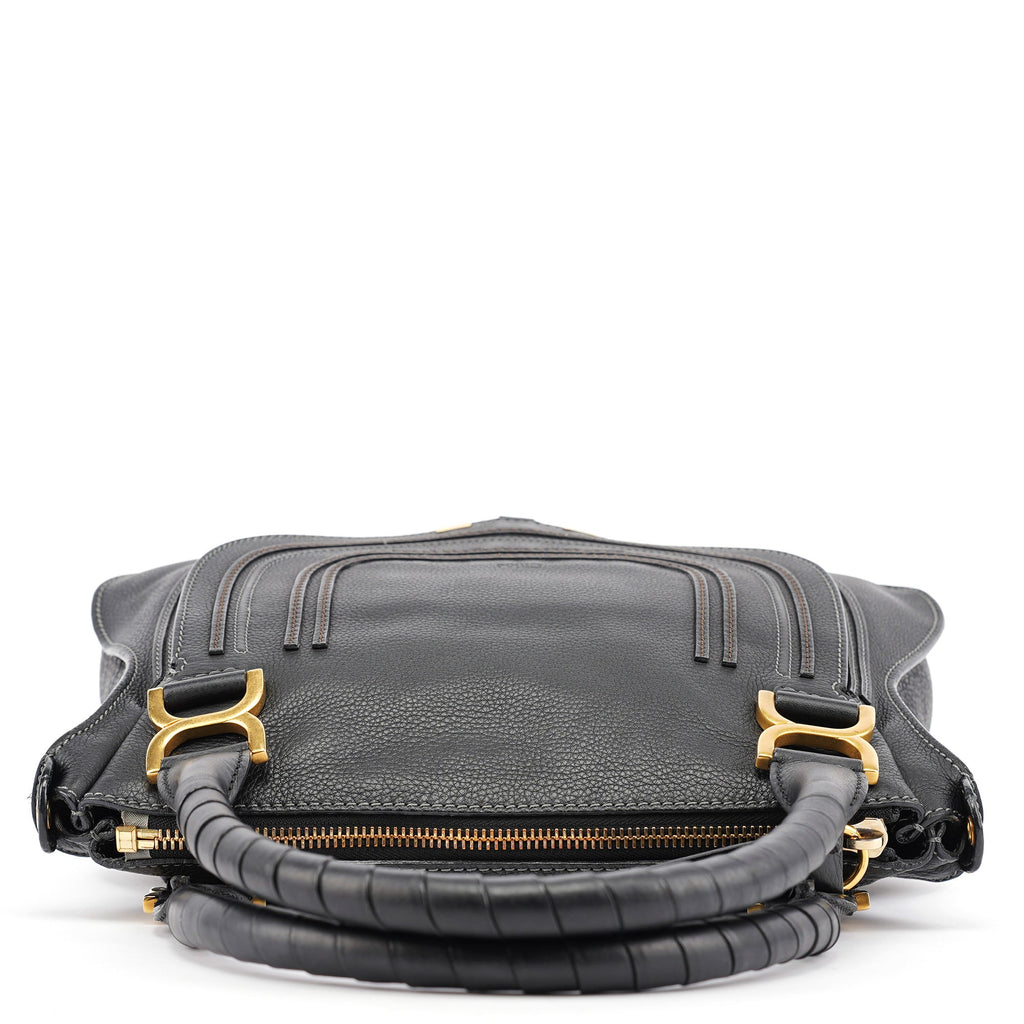 Black Leather Marcie 2-Way Bag