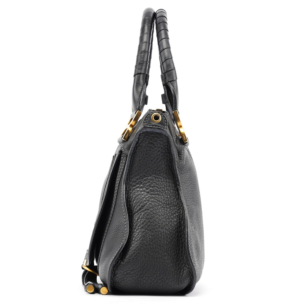 Black Leather Marcie 2-Way Bag