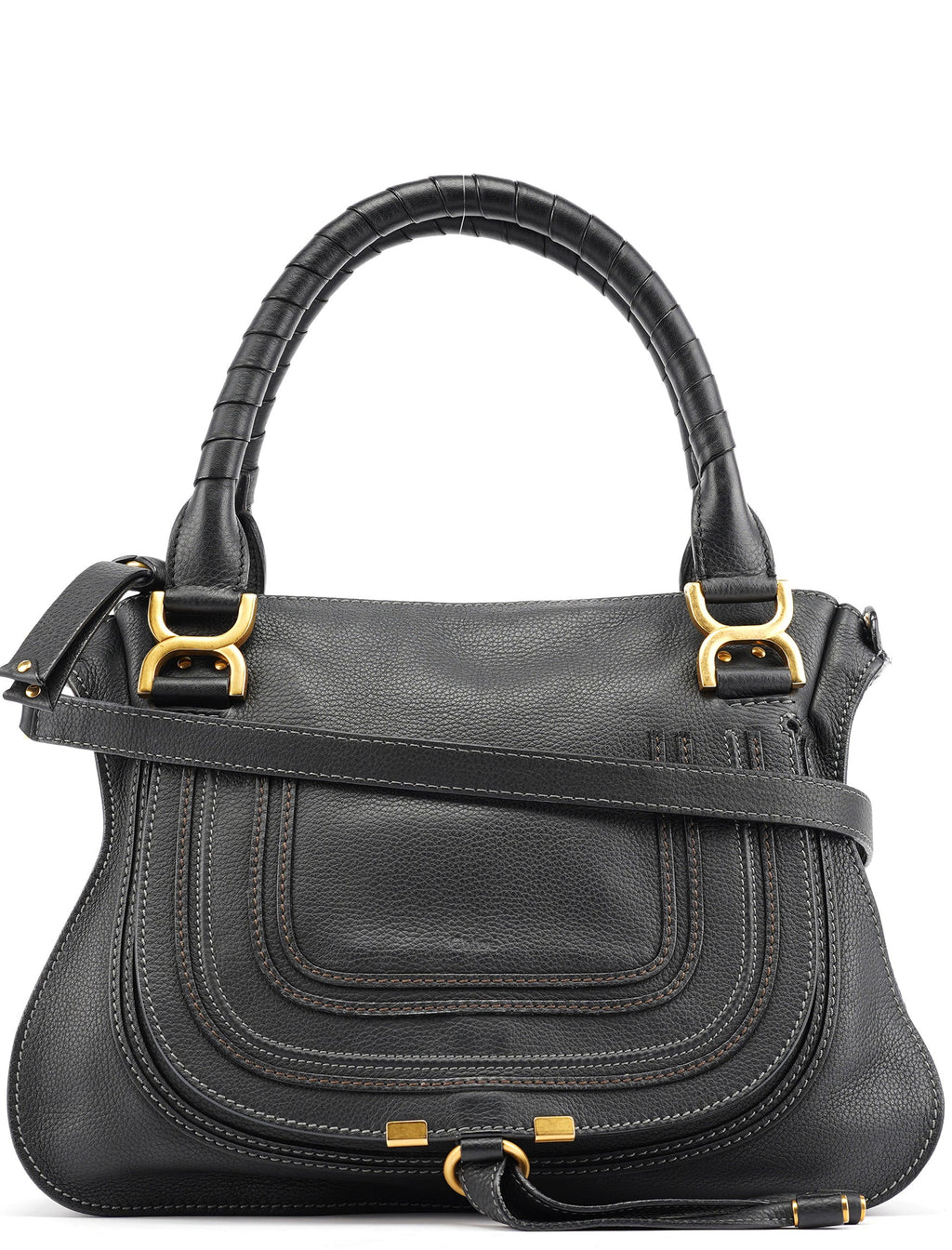 Black Leather Marcie 2-Way Bag