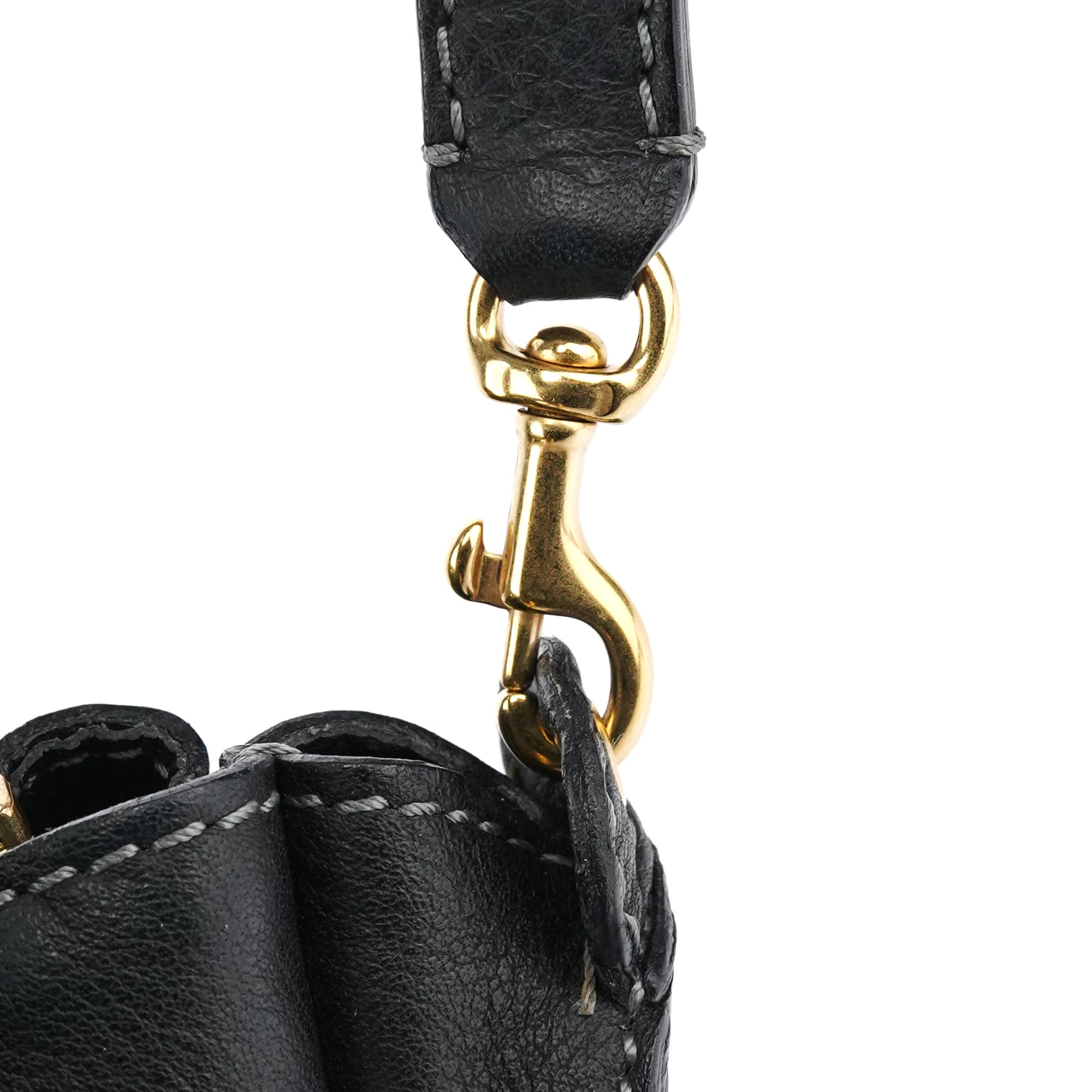Black Leather Marcie 2-Way Bag