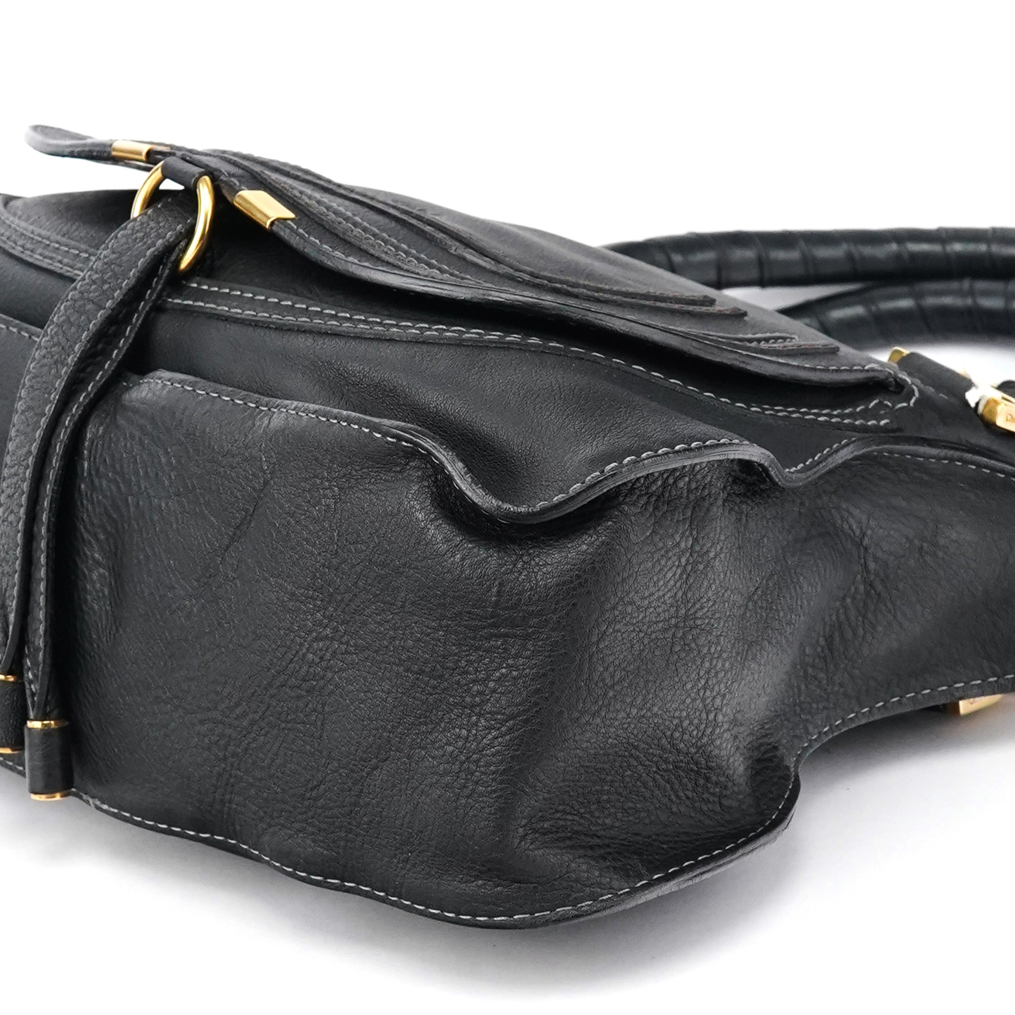 Black Leather Marcie 2-Way Bag