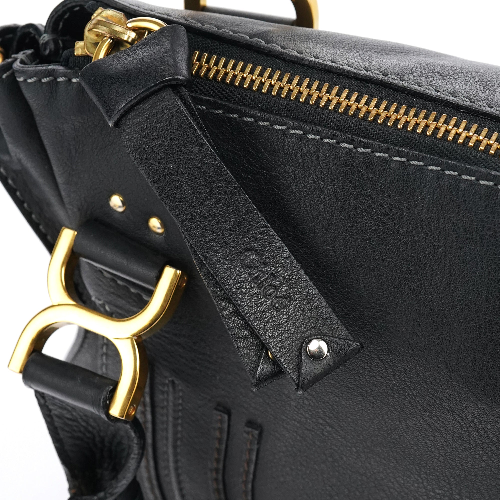 Black Leather Marcie 2-Way Bag