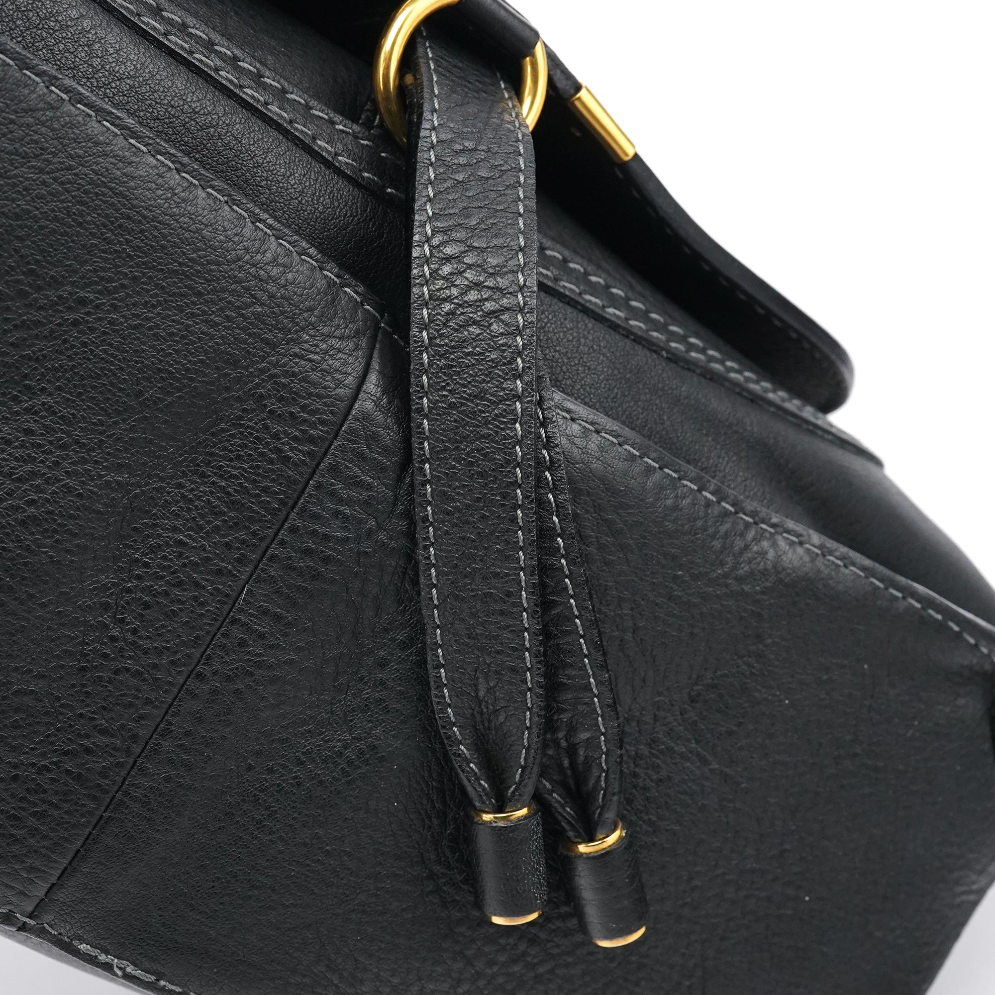 Black Leather Marcie 2-Way Bag