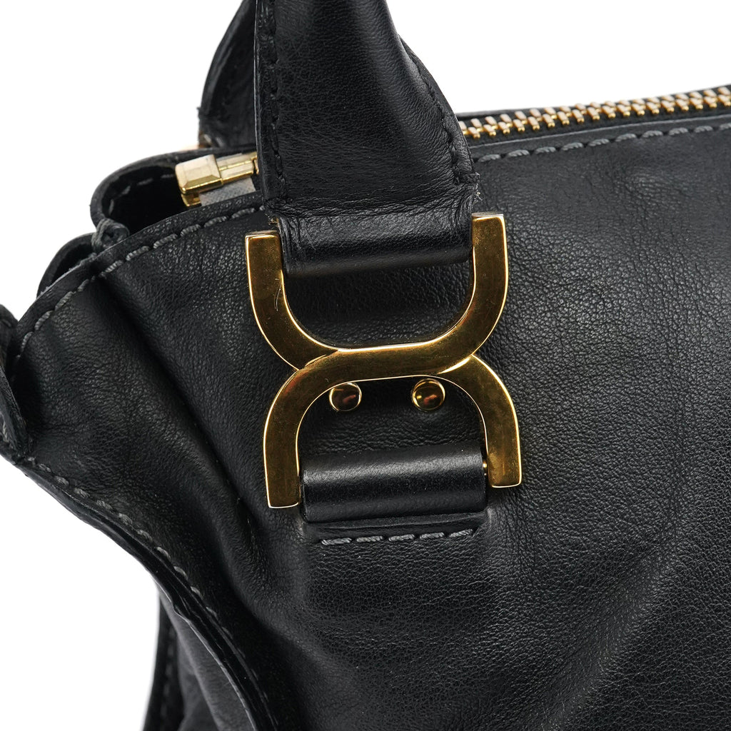 Black Leather Marcie 2-Way Bag