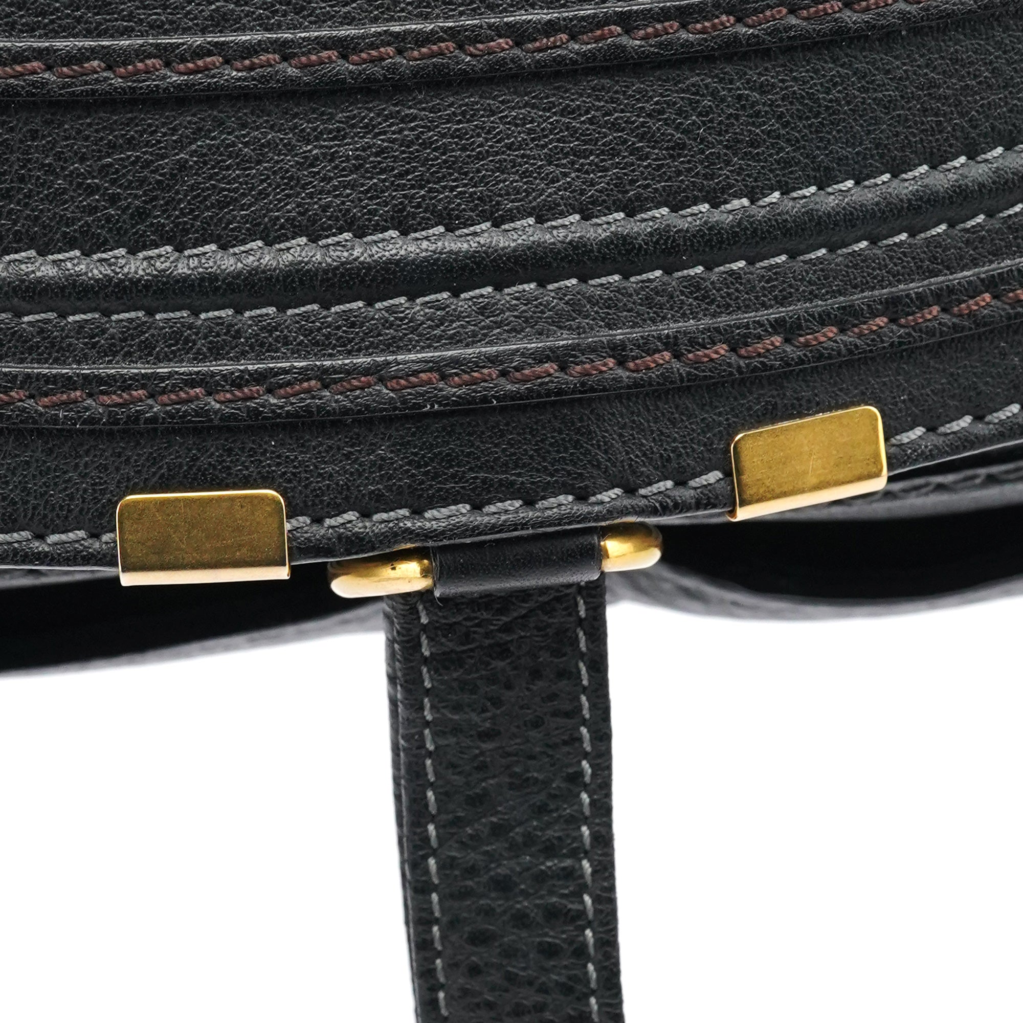 Black Leather Marcie 2-Way Bag