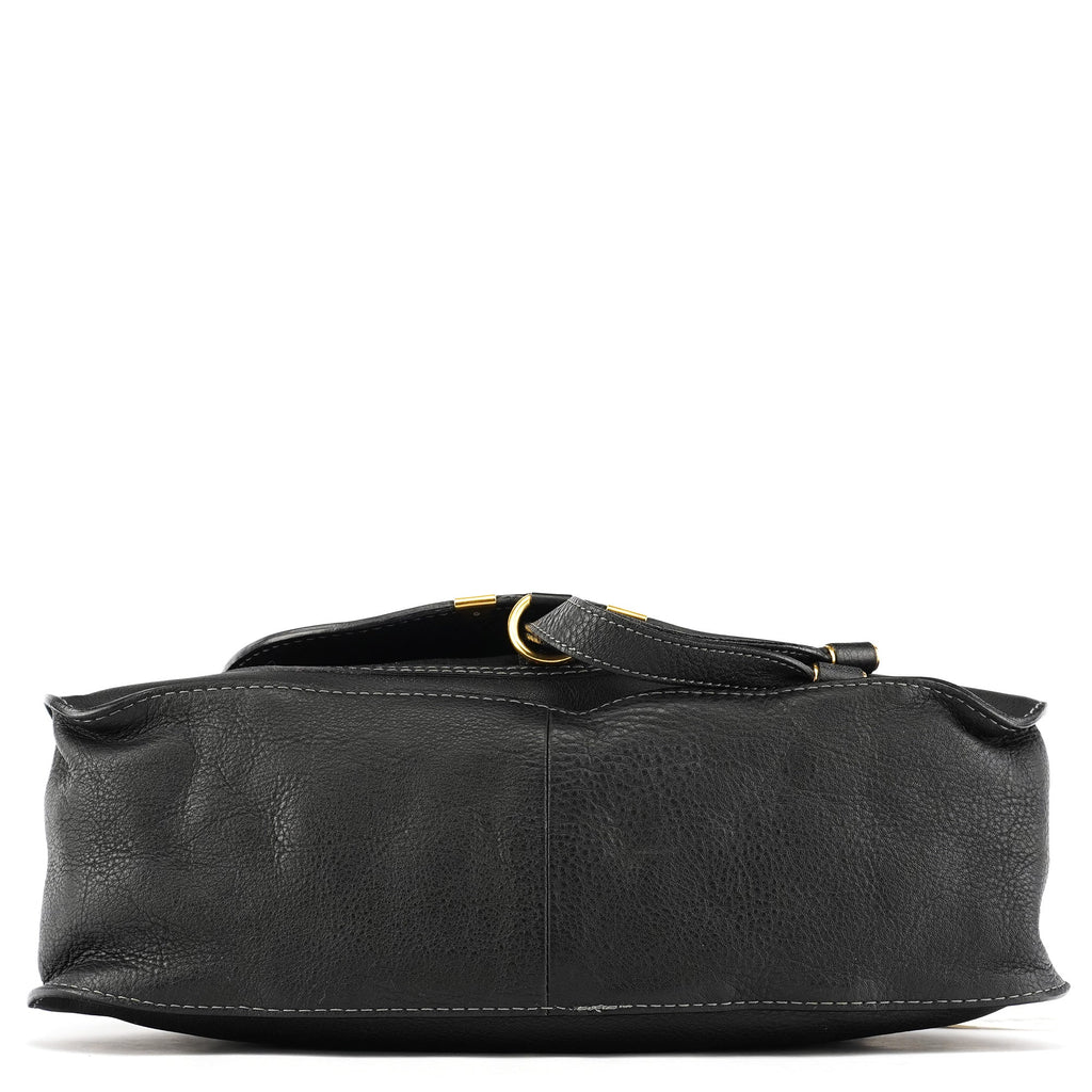 Black Leather Marcie 2-Way Bag