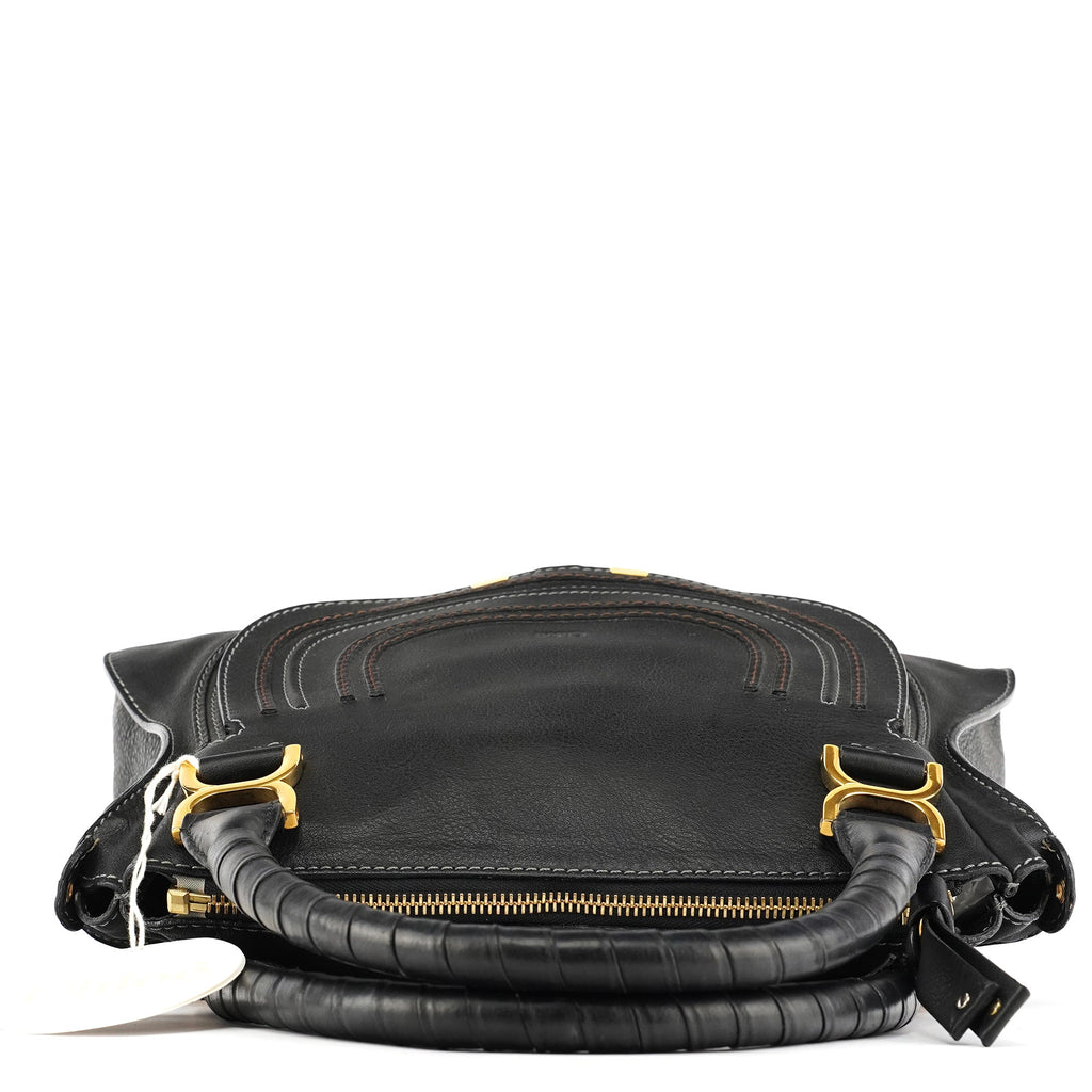 Black Leather Marcie 2-Way Bag