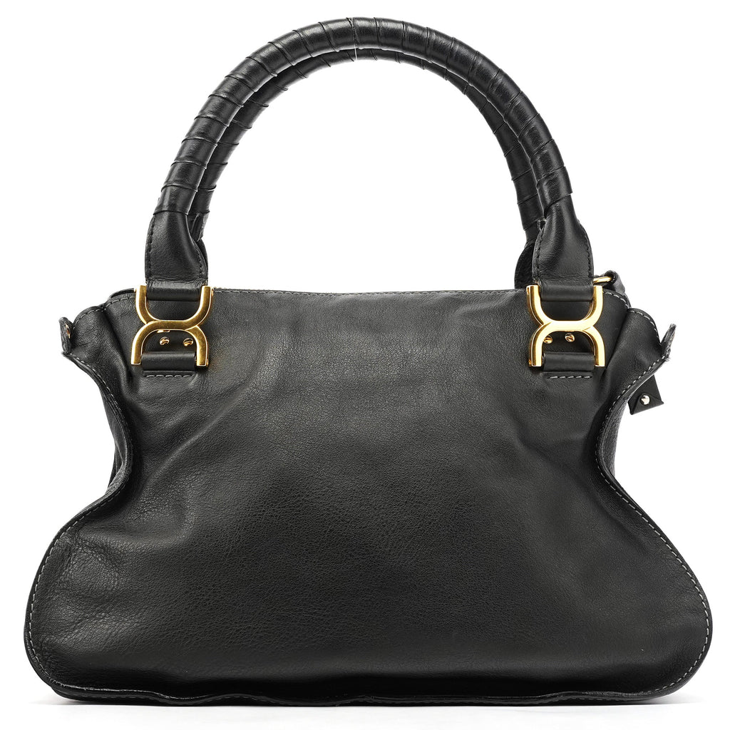 Black Leather Marcie 2-Way Bag