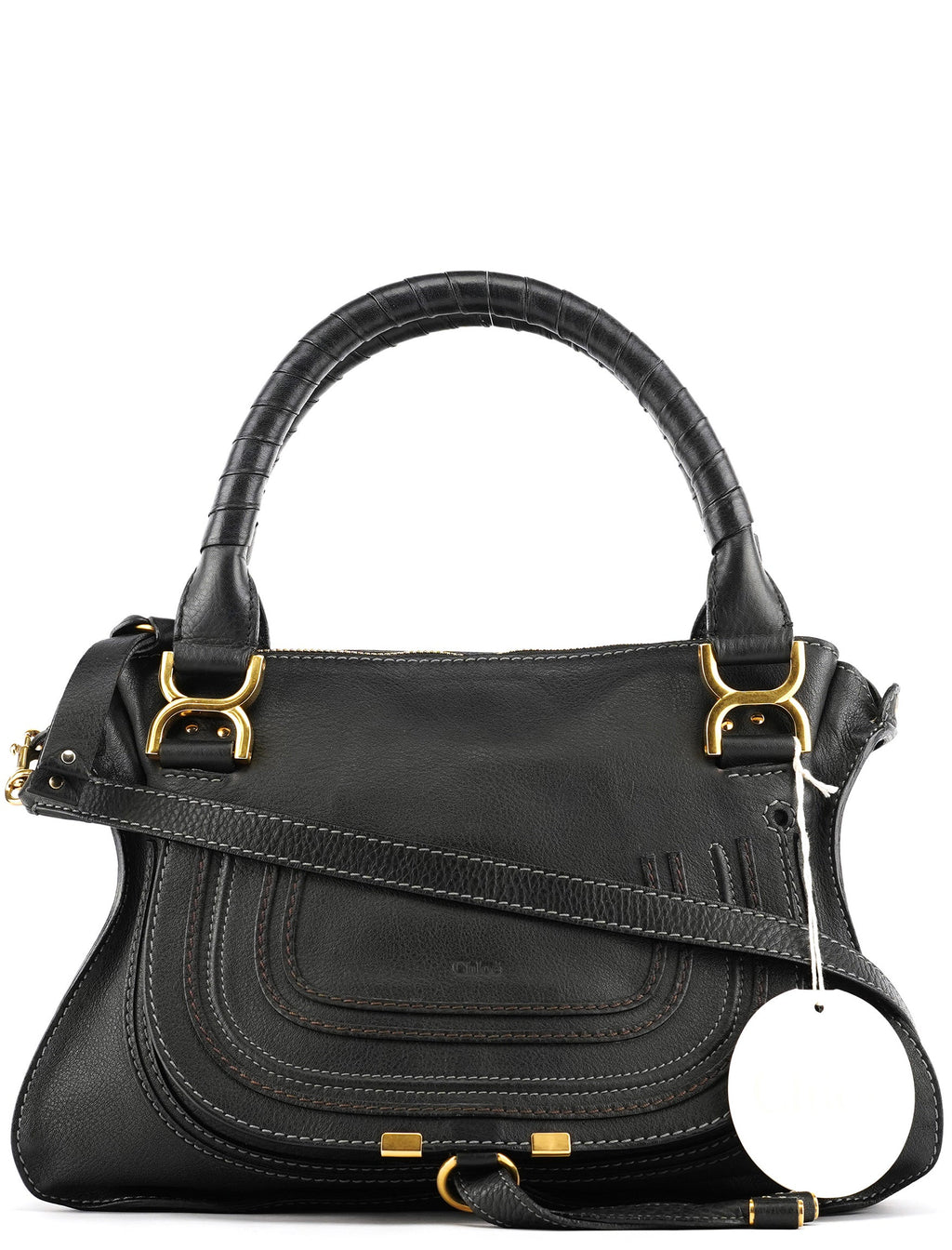 Black Leather Marcie 2-Way Bag