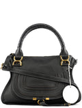 Black Leather Marcie 2-Way Bag