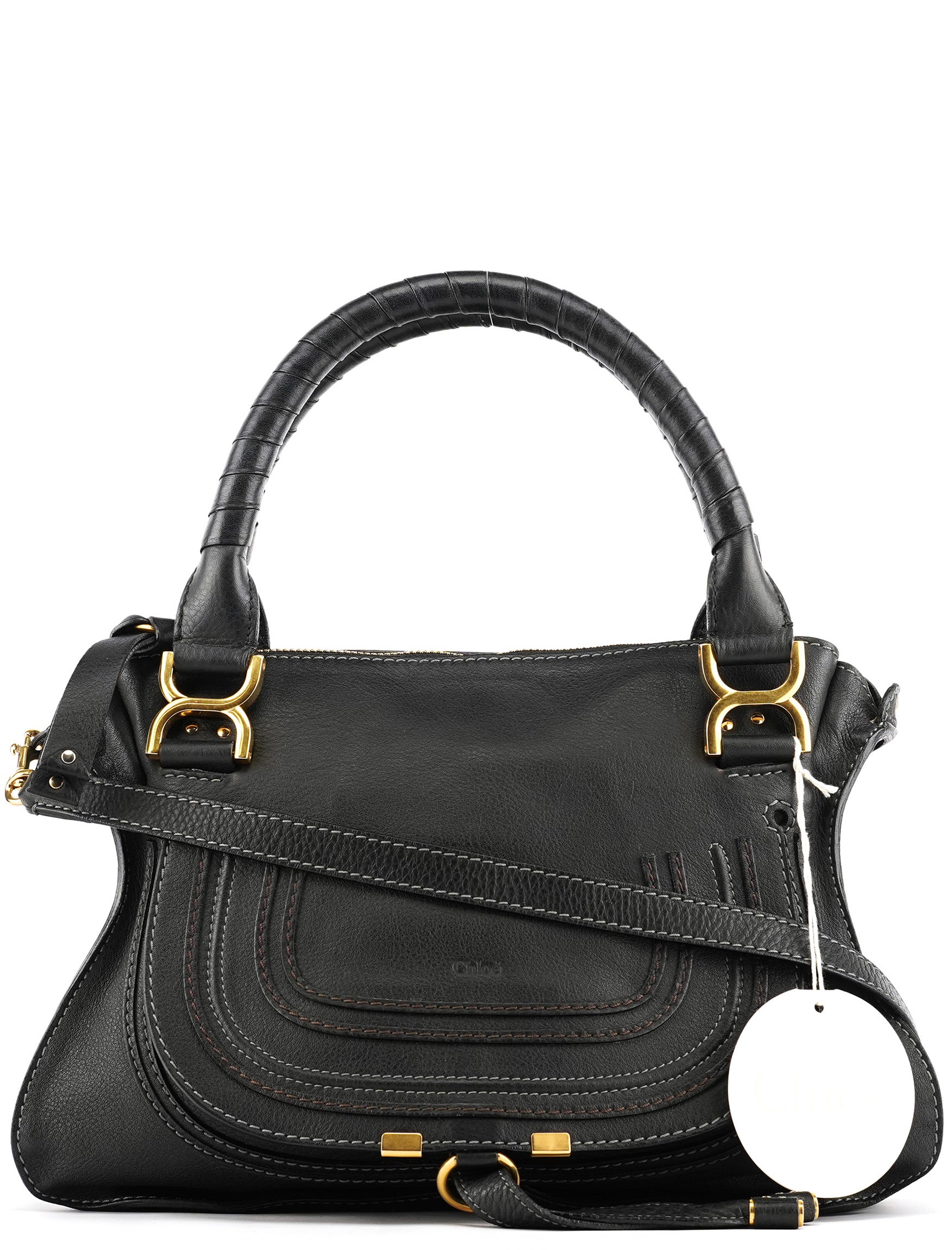 Black Leather Marcie 2-Way Bag